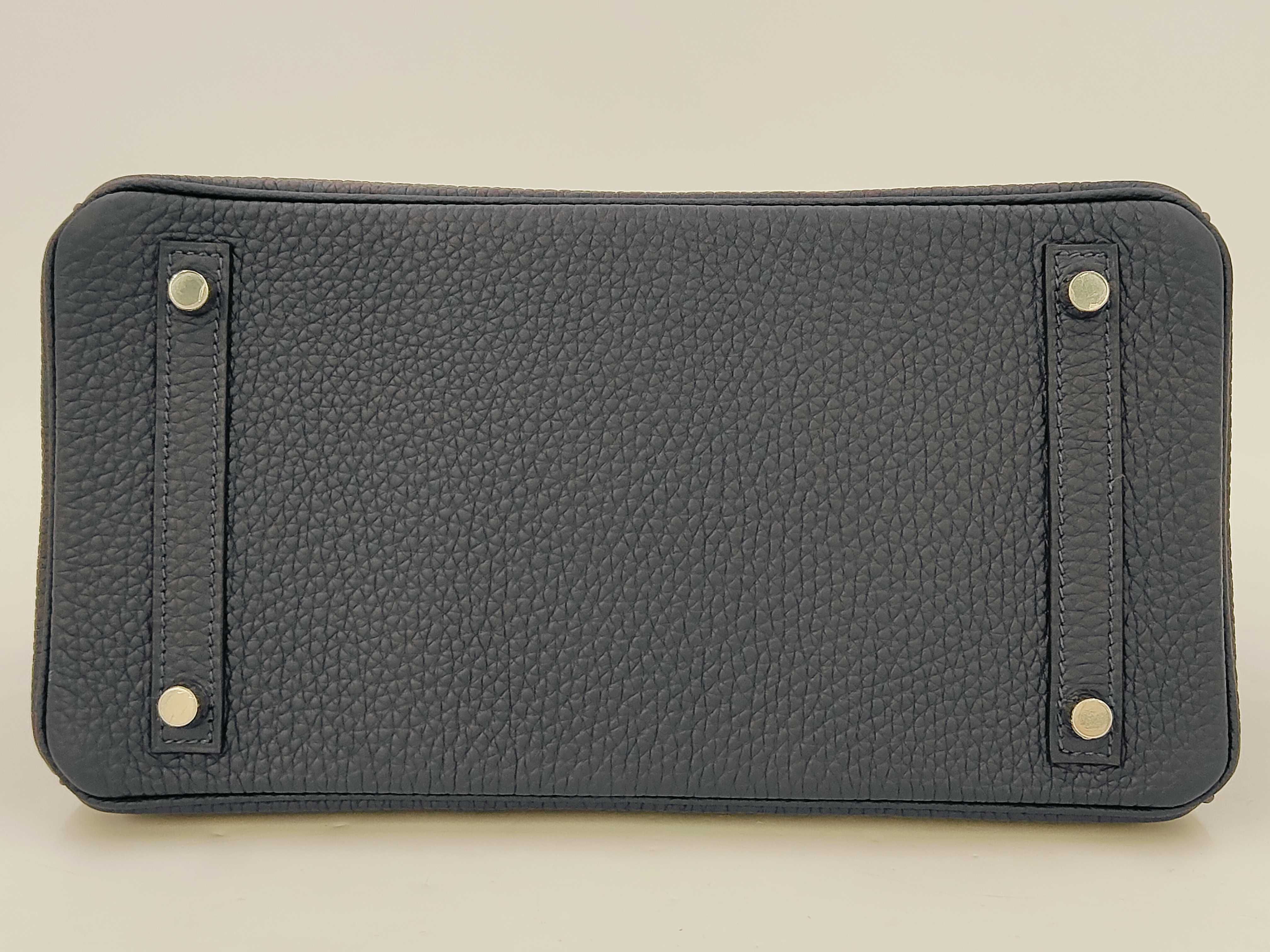 Birkin 30 Blue Nuit Togo Silver Hardware G Stamp Handbag — view 6