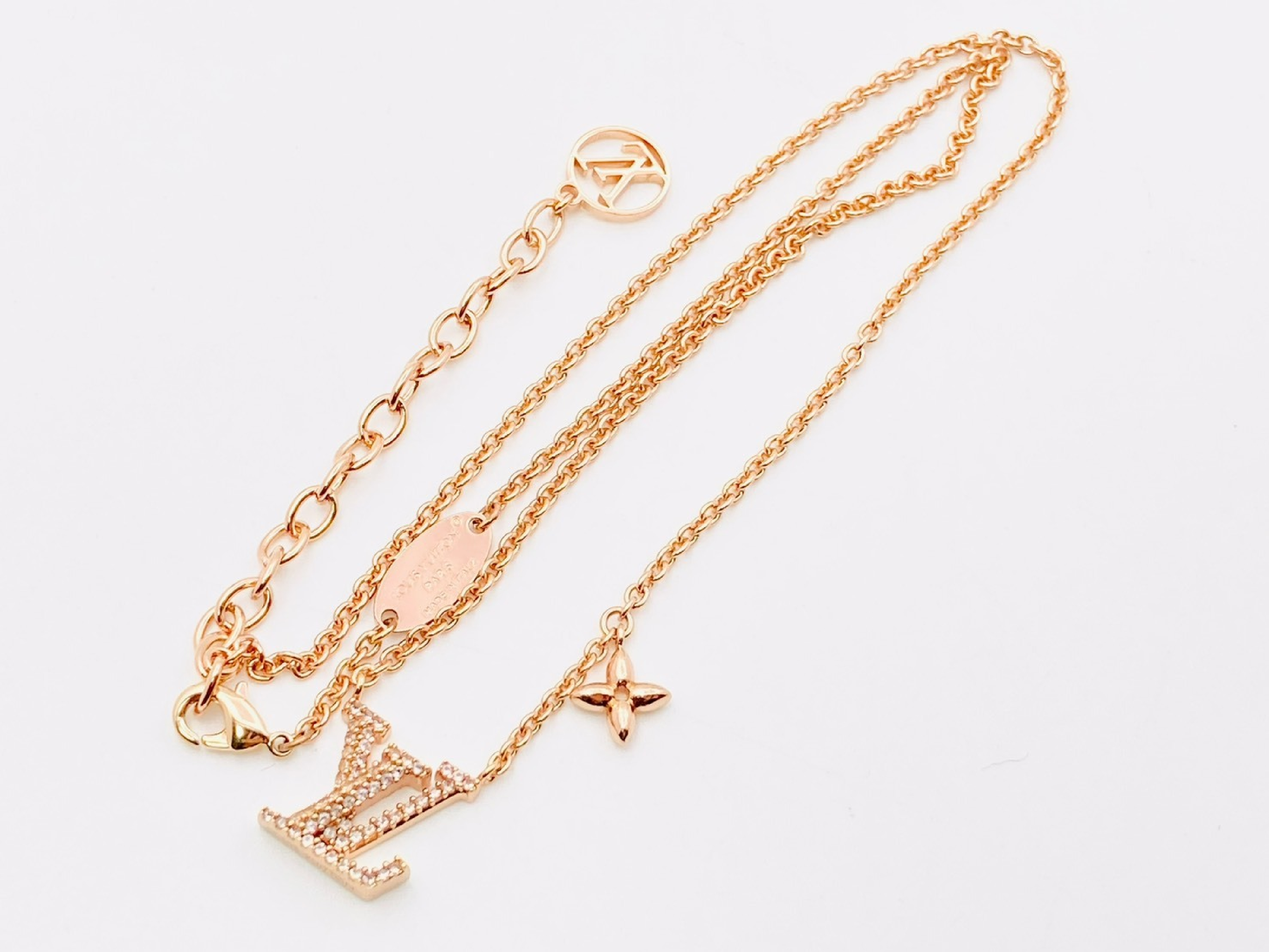 M00985 Collier LV Iconic Rhinestone Necklace Rose Gold TE4264 Necklace — view 3