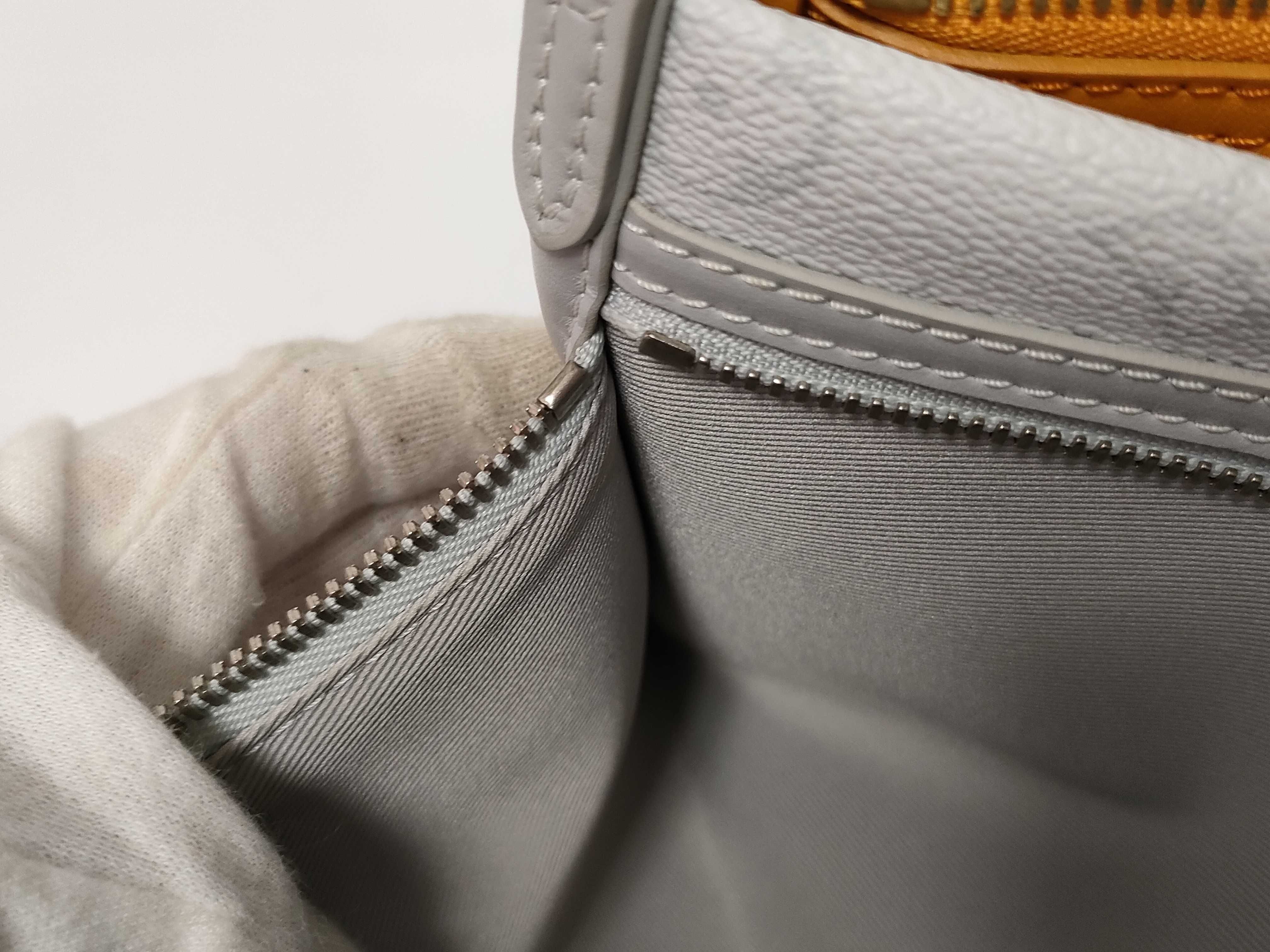 Monogram White Monogram Flat Messenger Bag M44640 Orange x Gray (RFID detected) Shoulder Bag — view 12