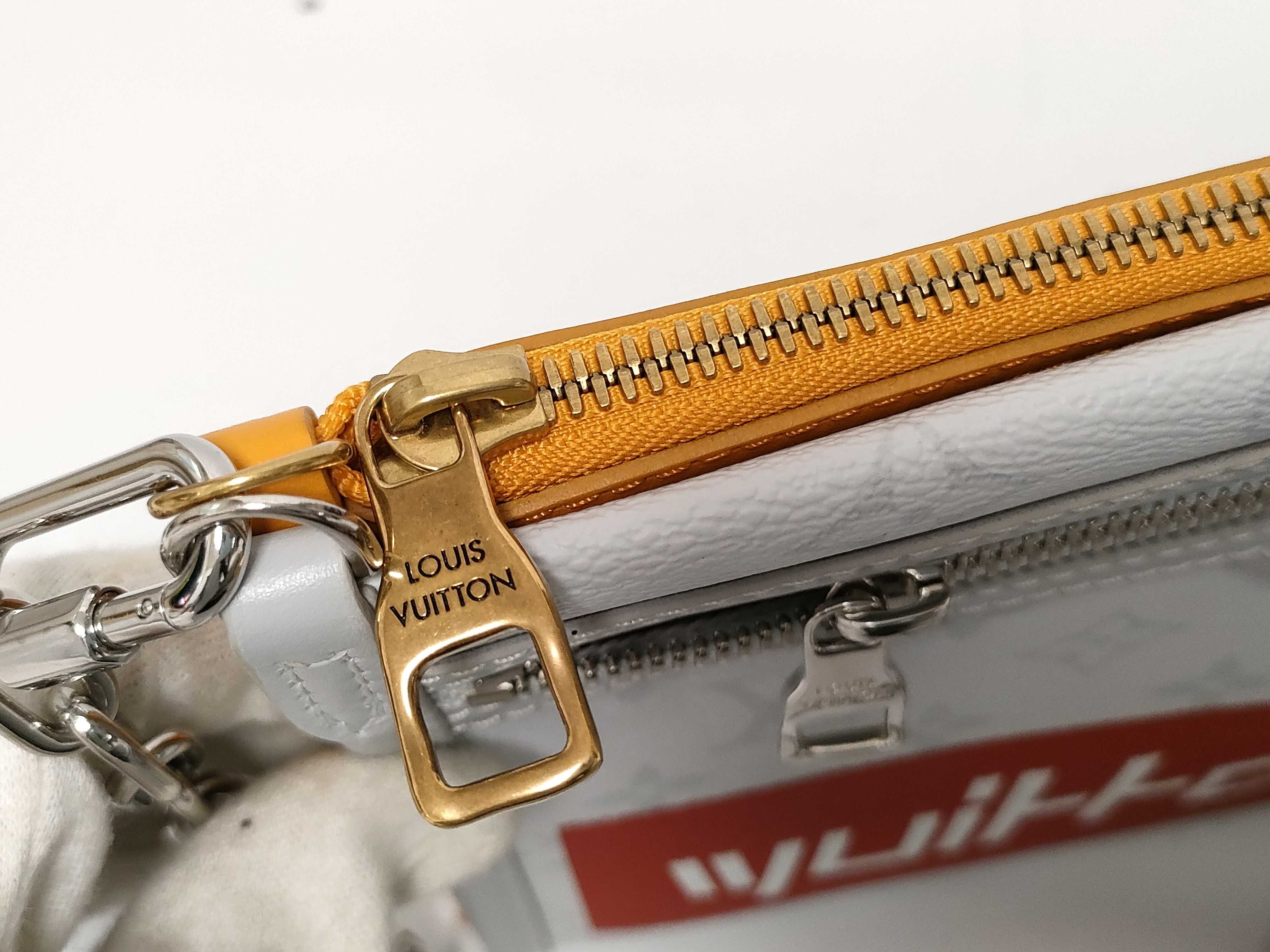 Monogram White Monogram Flat Messenger Bag M44640 Orange x Gray (RFID detected) Shoulder Bag — view 8