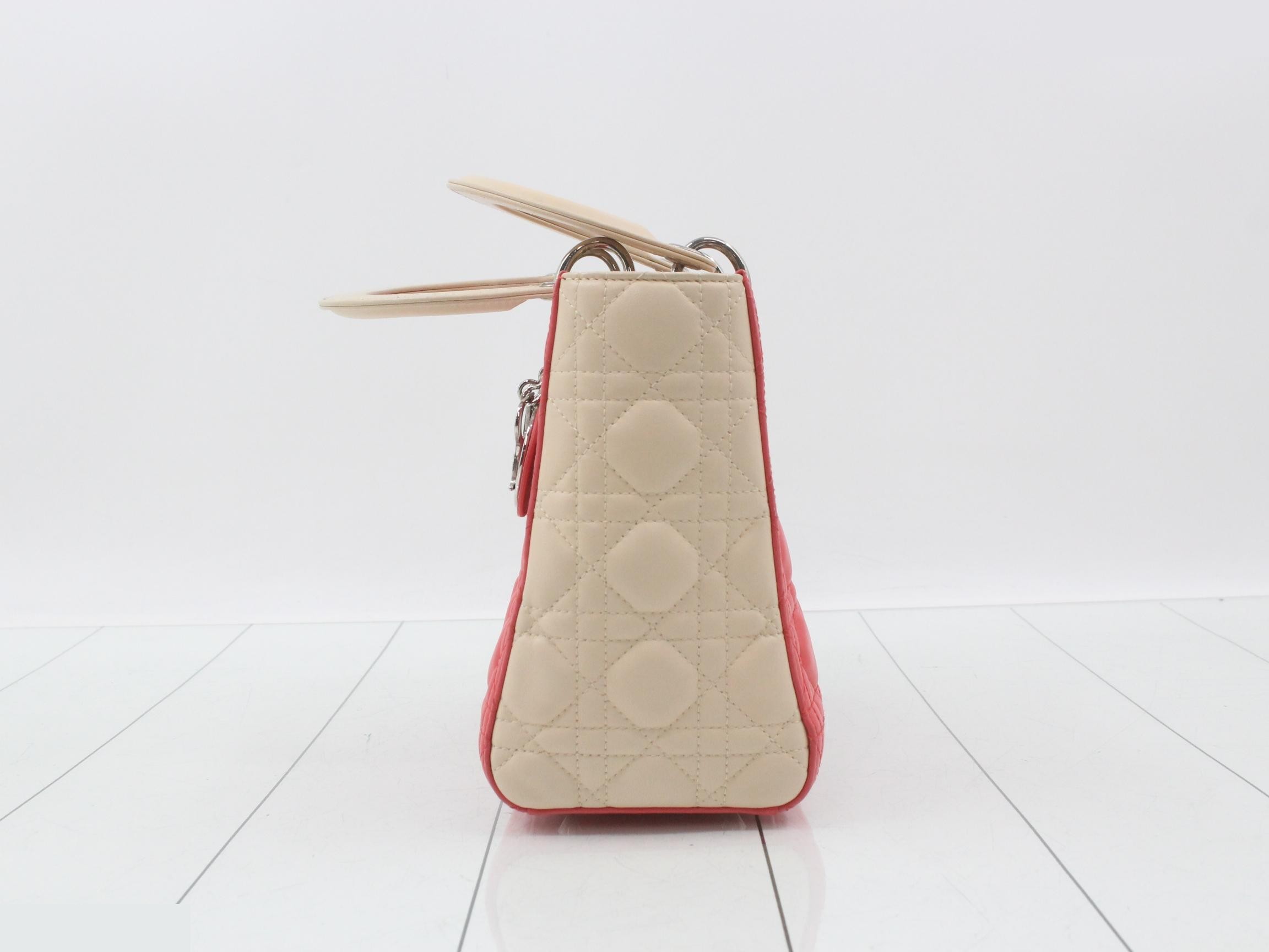 Lady Dior Cannage Lamb 2-Way Handbag — view 3