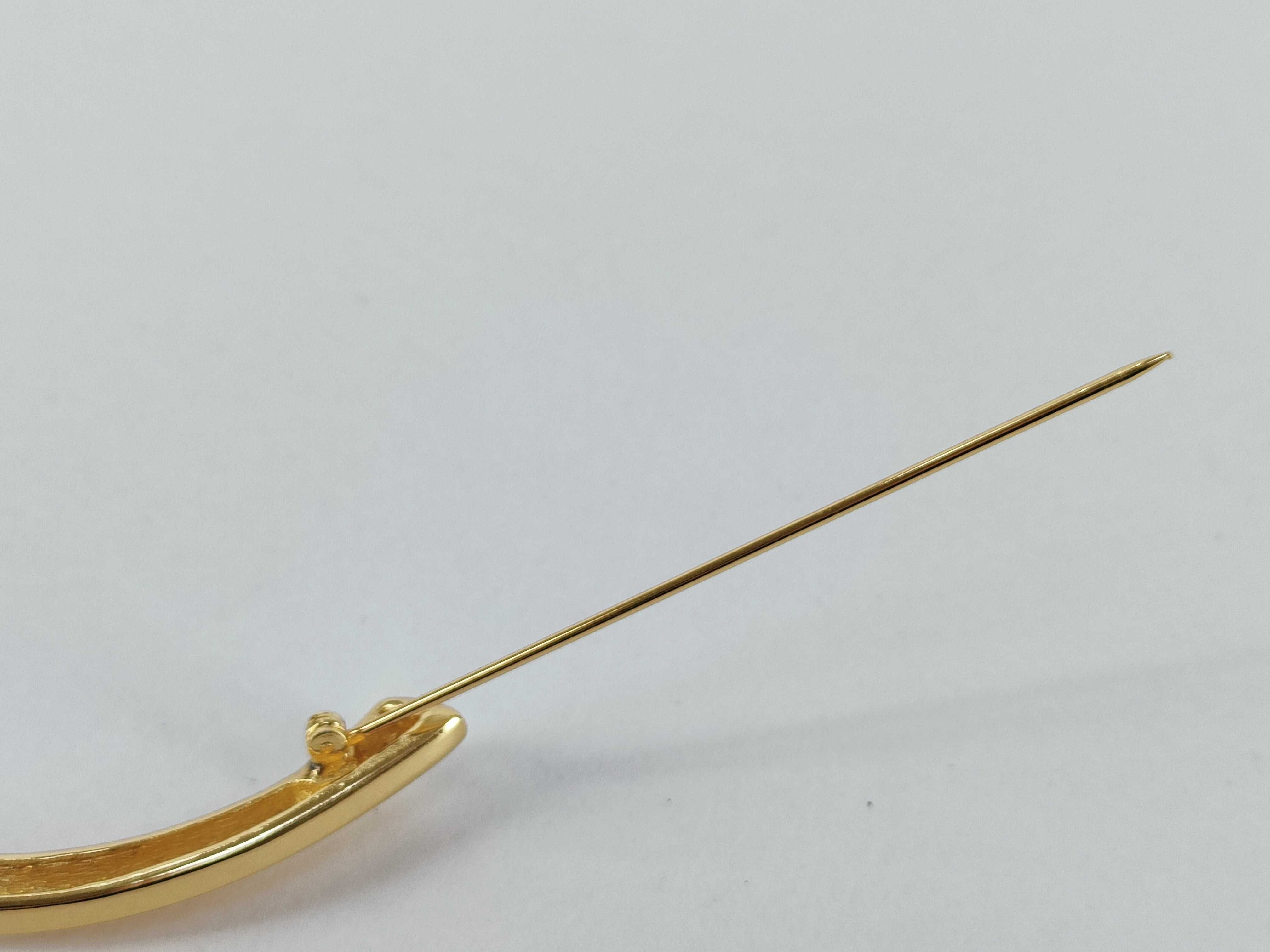 Vintage Rhinestone Gold Brooch — view 4
