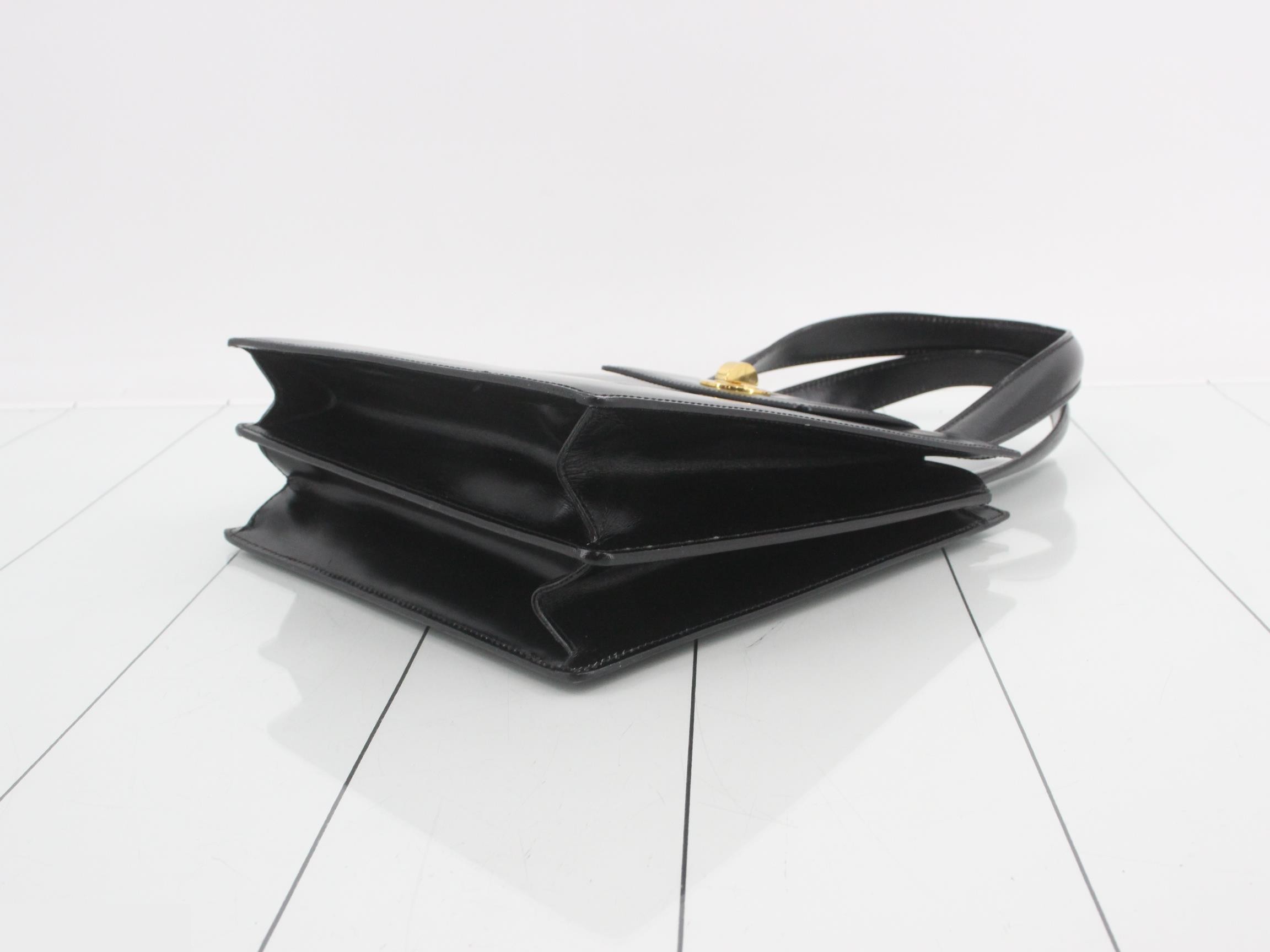 Leather Handbag, Black — view 6