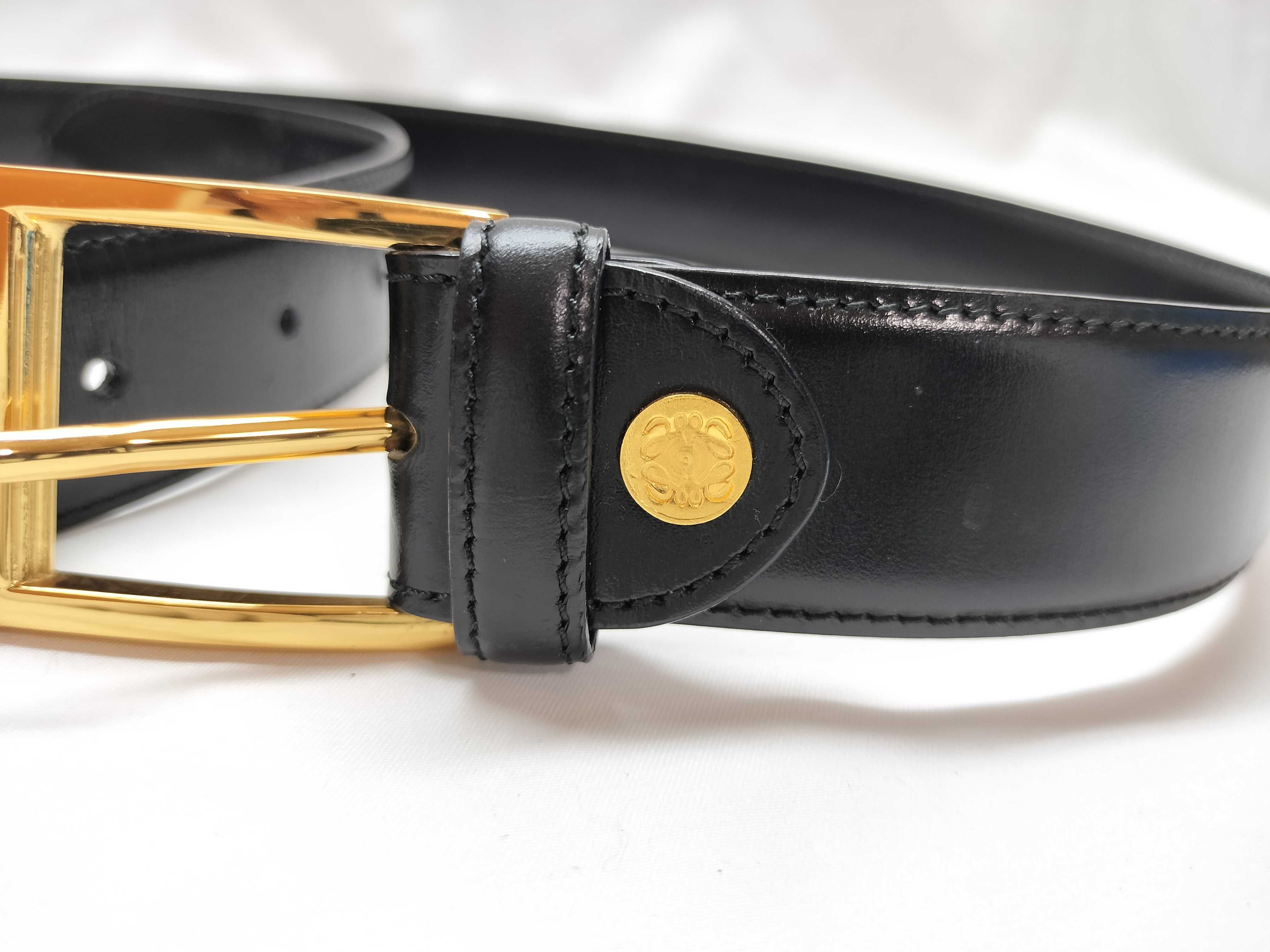 leather belt with gold hardware — view 6