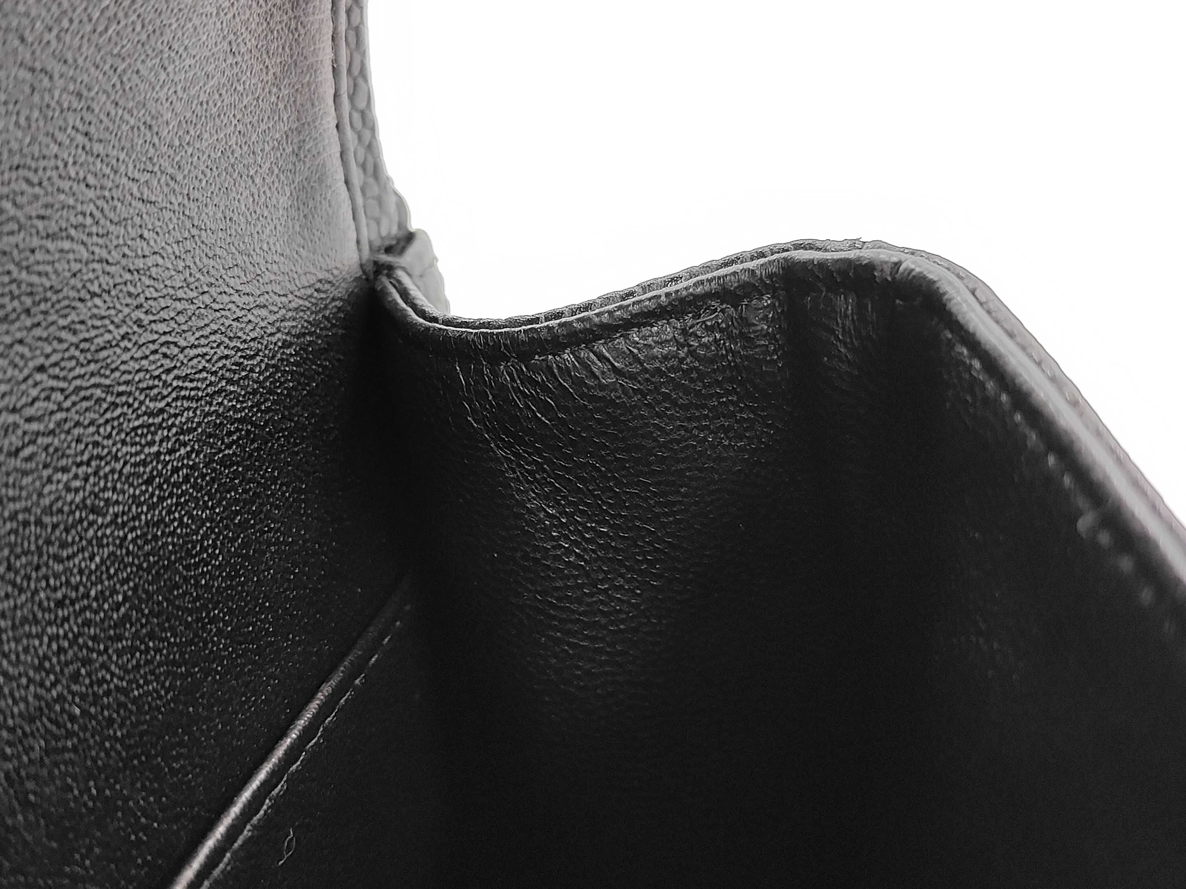 Caviar Skin Black Double Flap Shoulder Bag, Size 25, Serial Number 13 — view 10