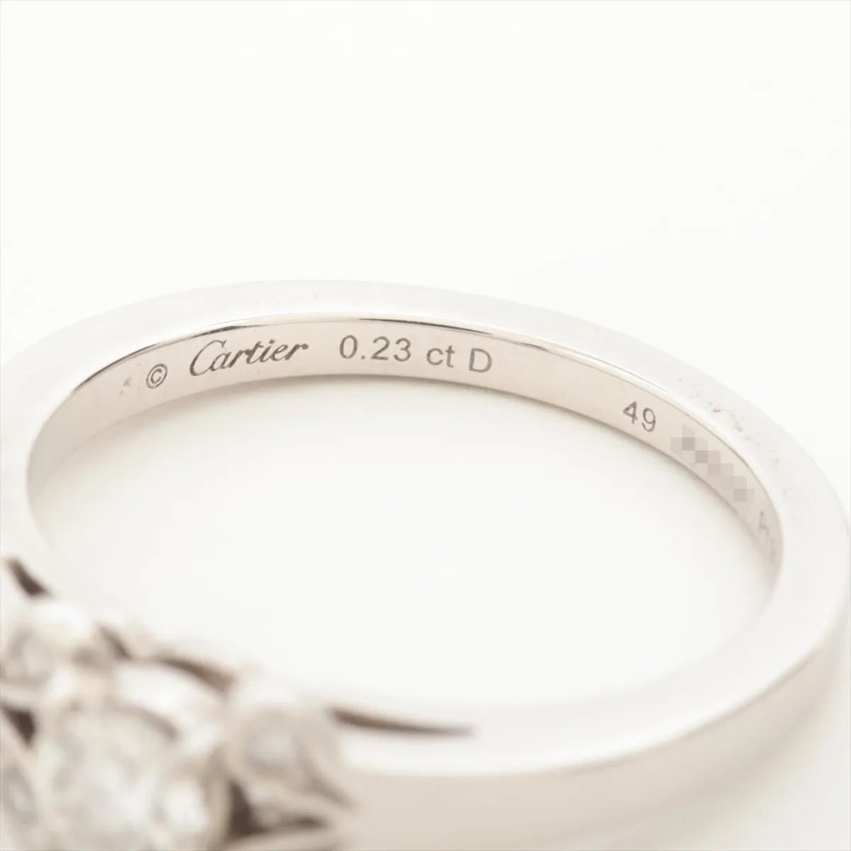 Ballerina Diamond Ring, Pt950, 4.6g, D0.23, Size 48, JNQ396, hallmark — view 3