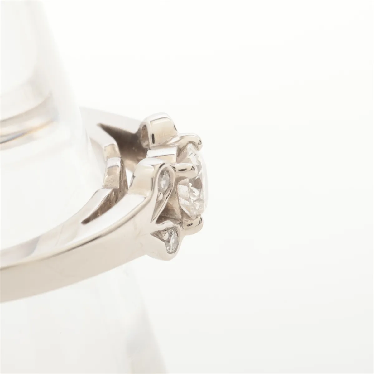 Ballerina Diamond Ring, Pt950, 4.6g, D0.23, Size 48, JNQ396, hallmark — view 6