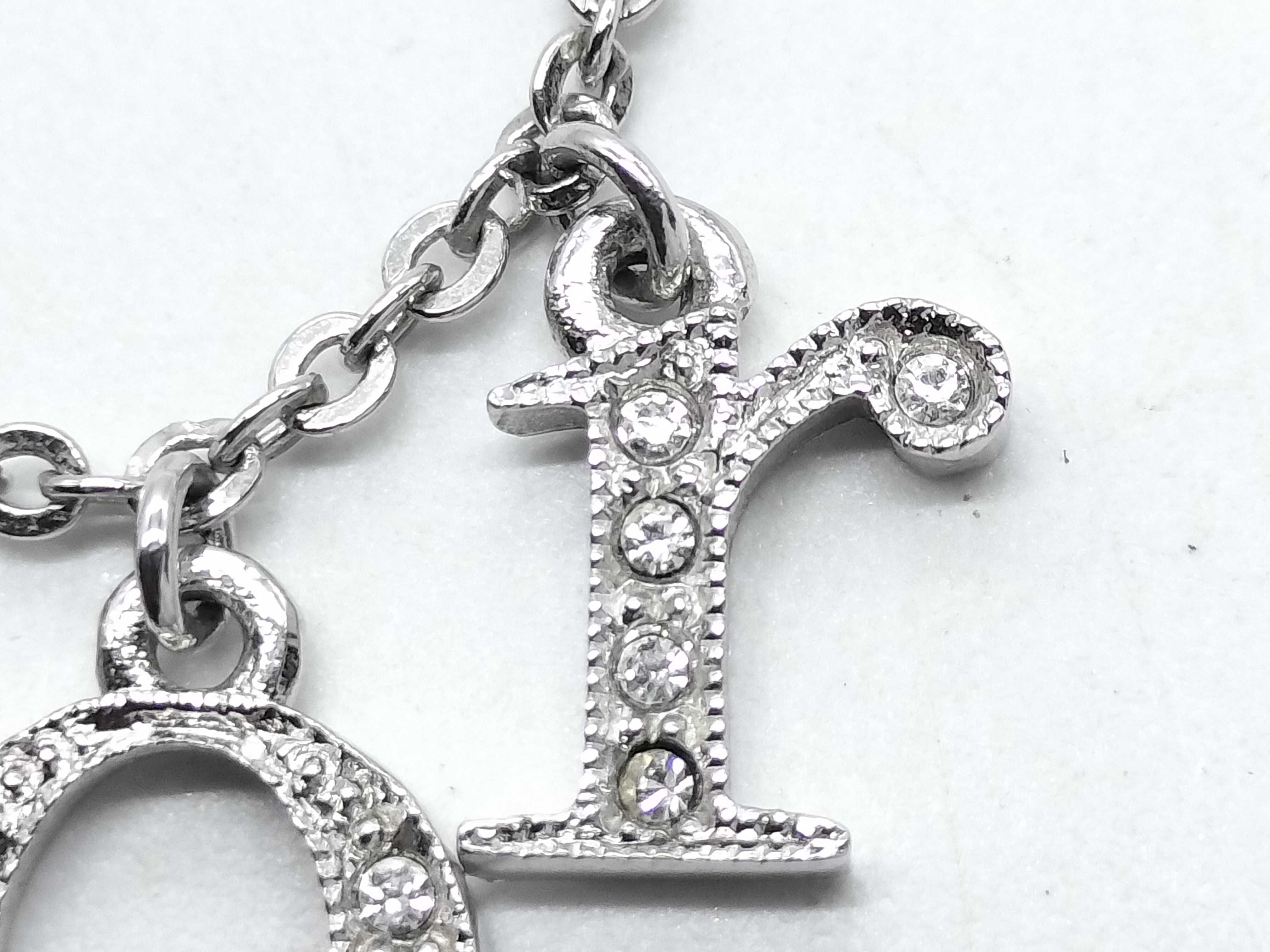 Silver Logo Rhinestone Necklace — view 2