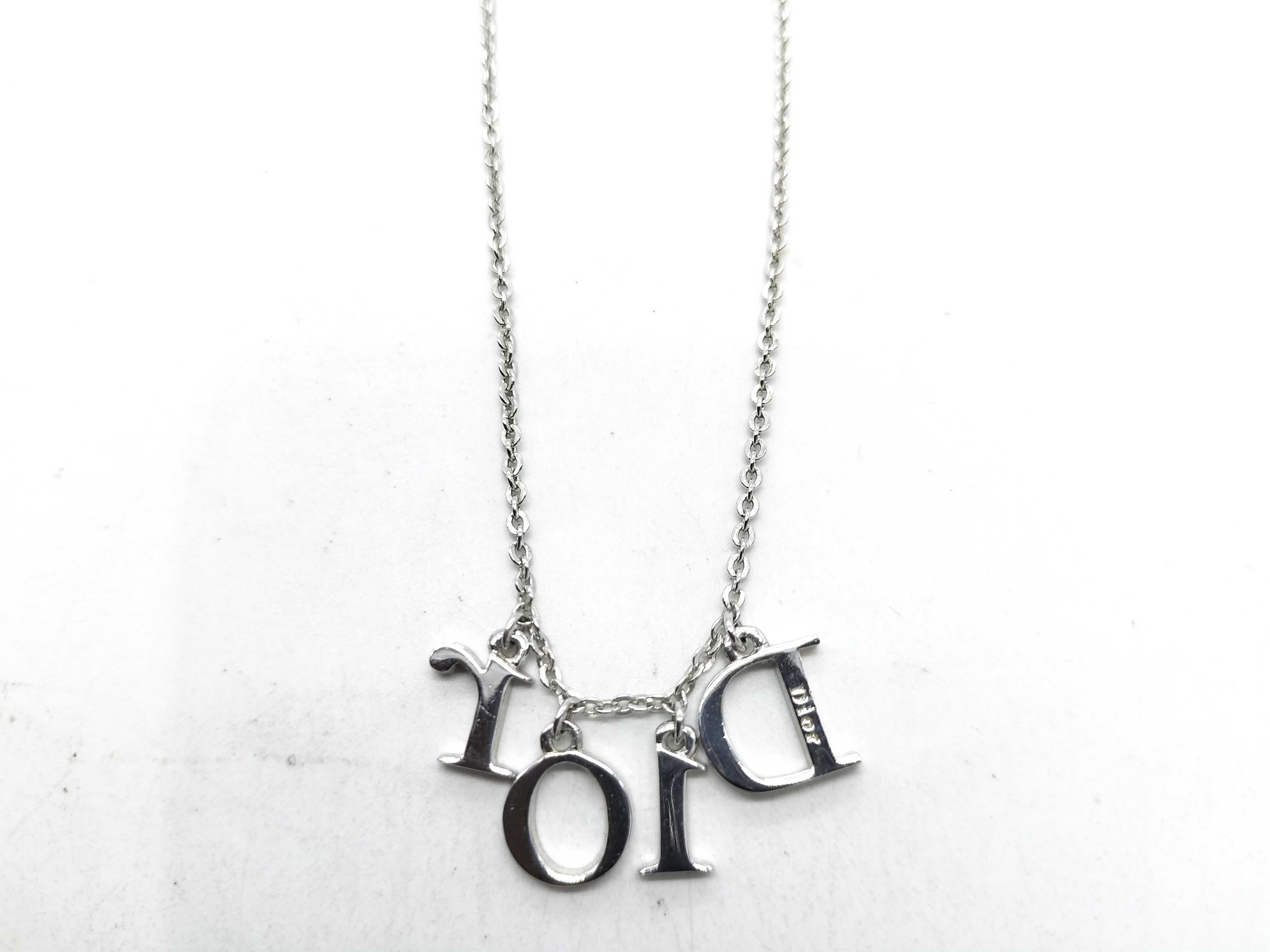 Silver Logo Rhinestone Necklace — view 3