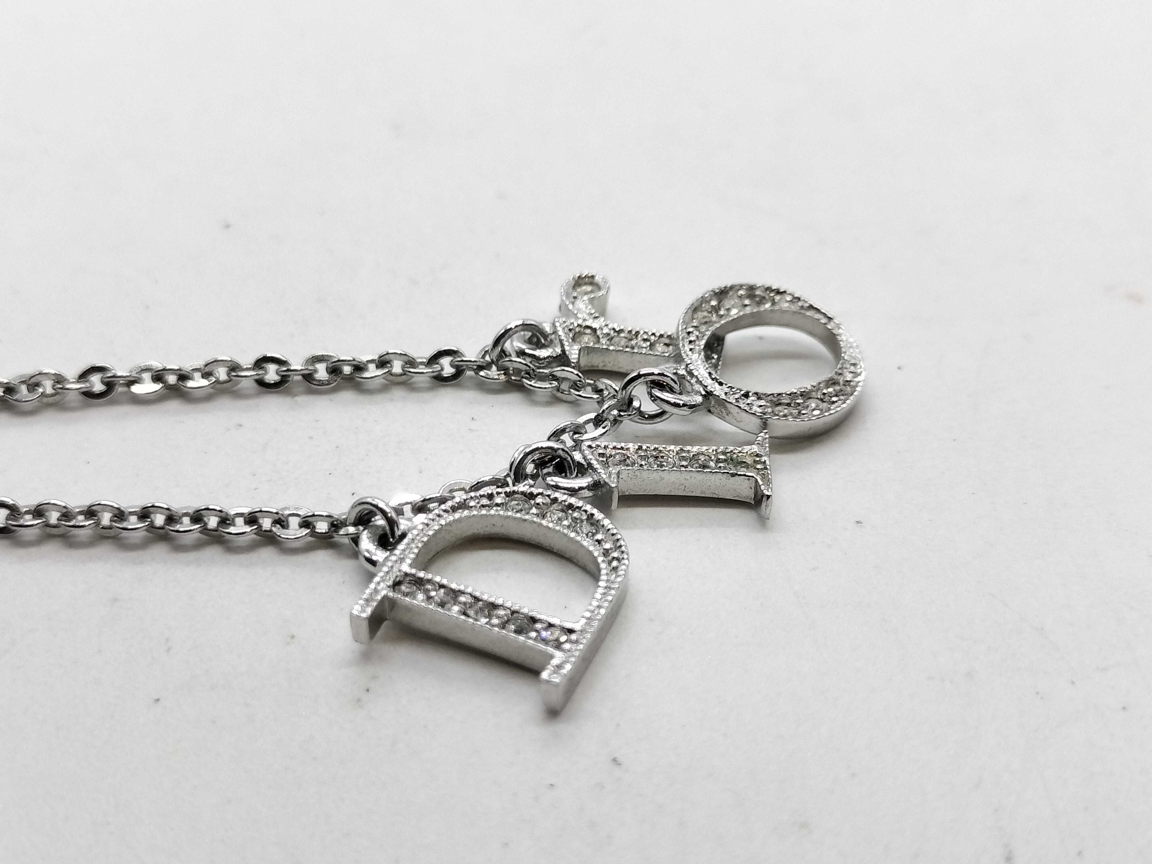 Silver Logo Rhinestone Necklace — view 5