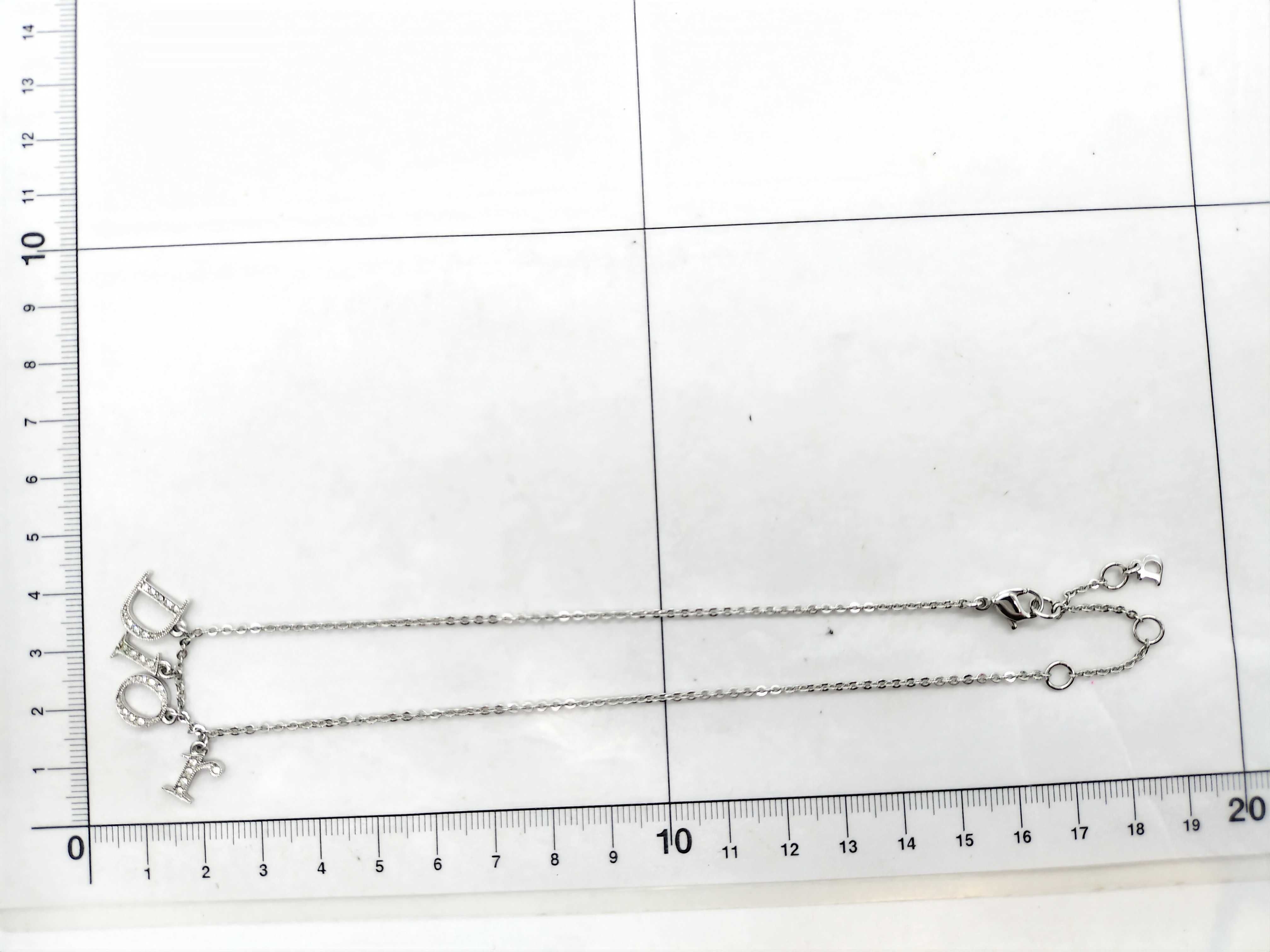 Silver Logo Rhinestone Necklace — view 8