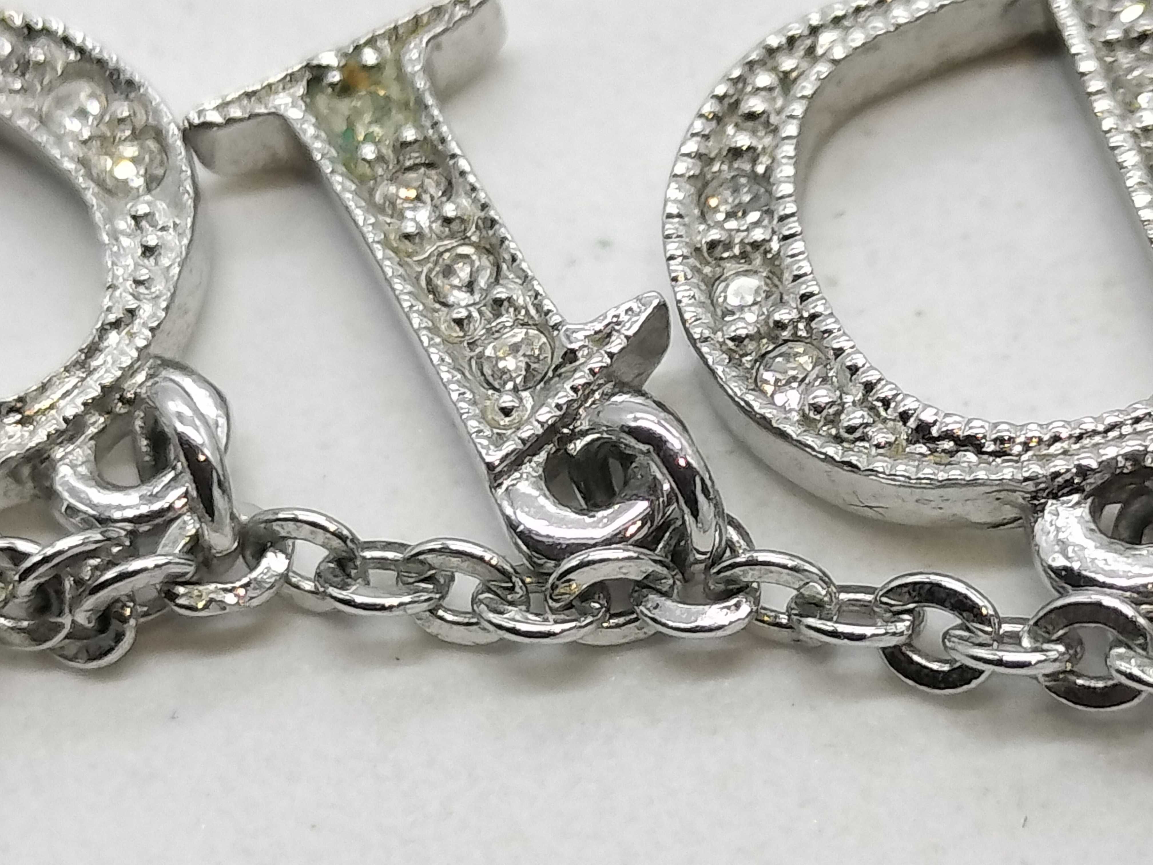 Silver Logo Rhinestone Necklace — view 10