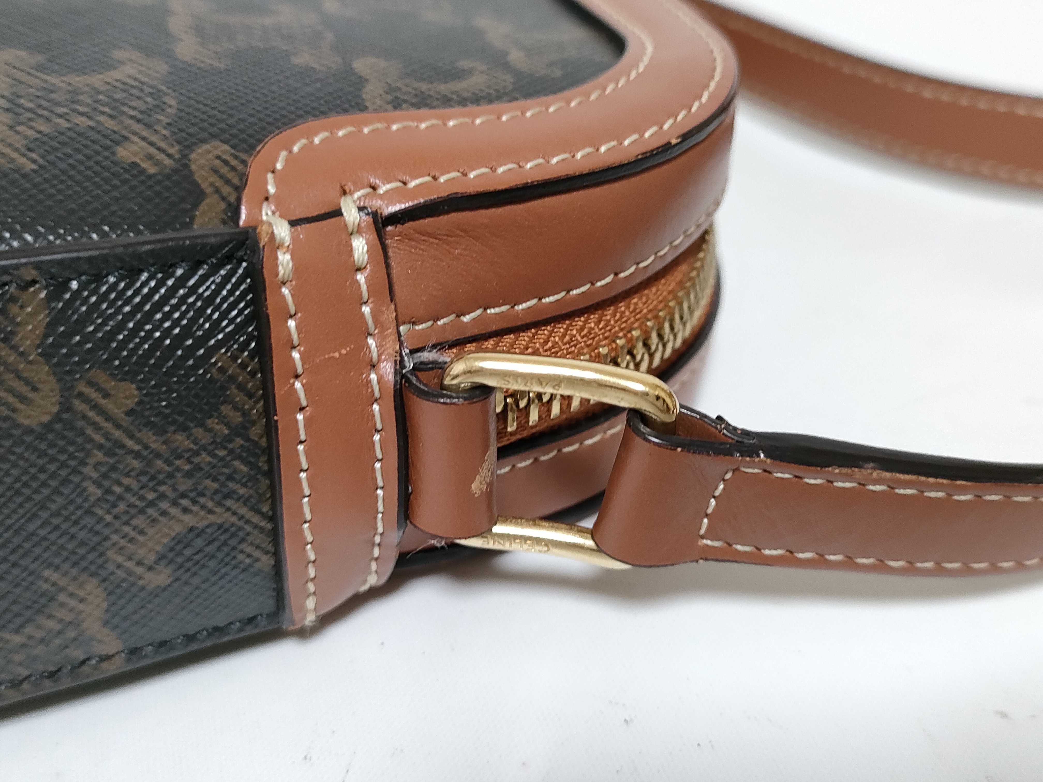 Triomphe Camera Bag, PVC x Leather Shoulder Bag, Brown — view 5