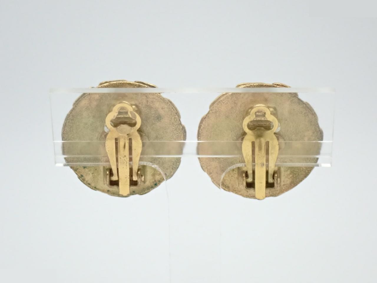 Earrings, Circle, Coco Mark, Gold — view 2