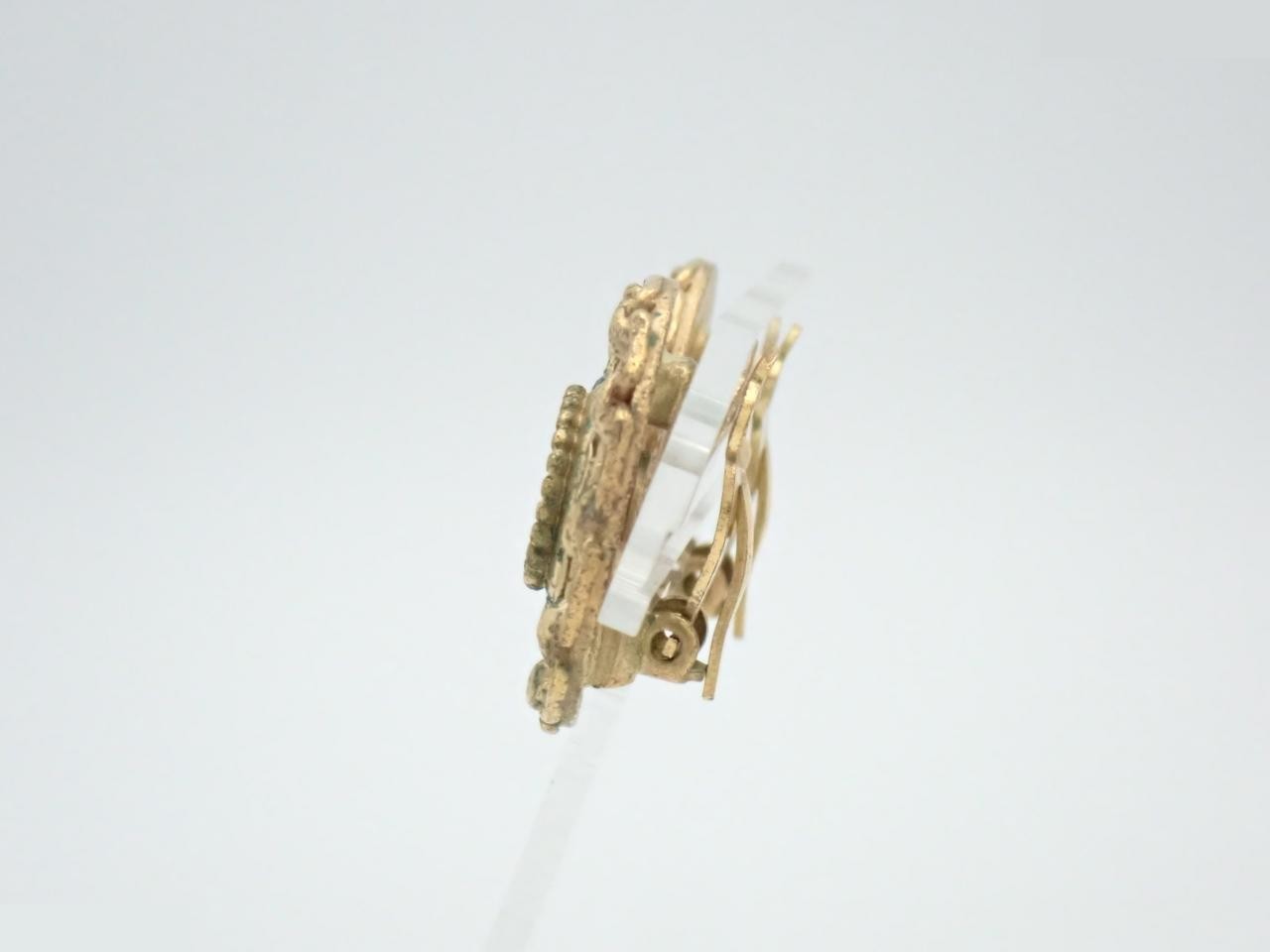 Earrings, Circle, Coco Mark, Gold — view 3