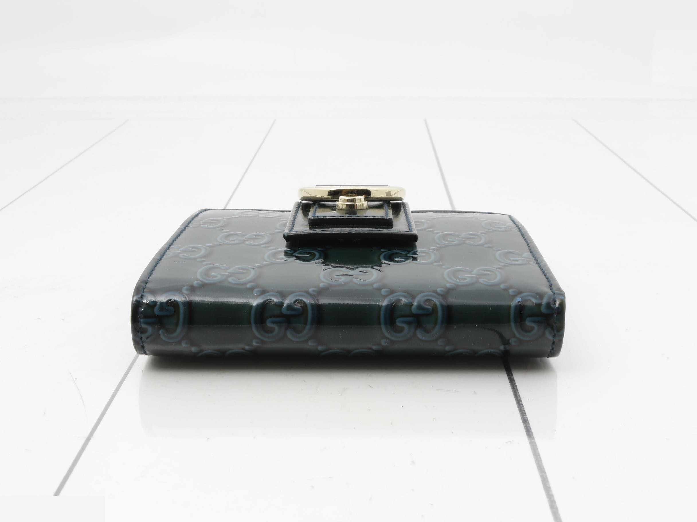 enamel Guccissima bi-fold wallet — view 3