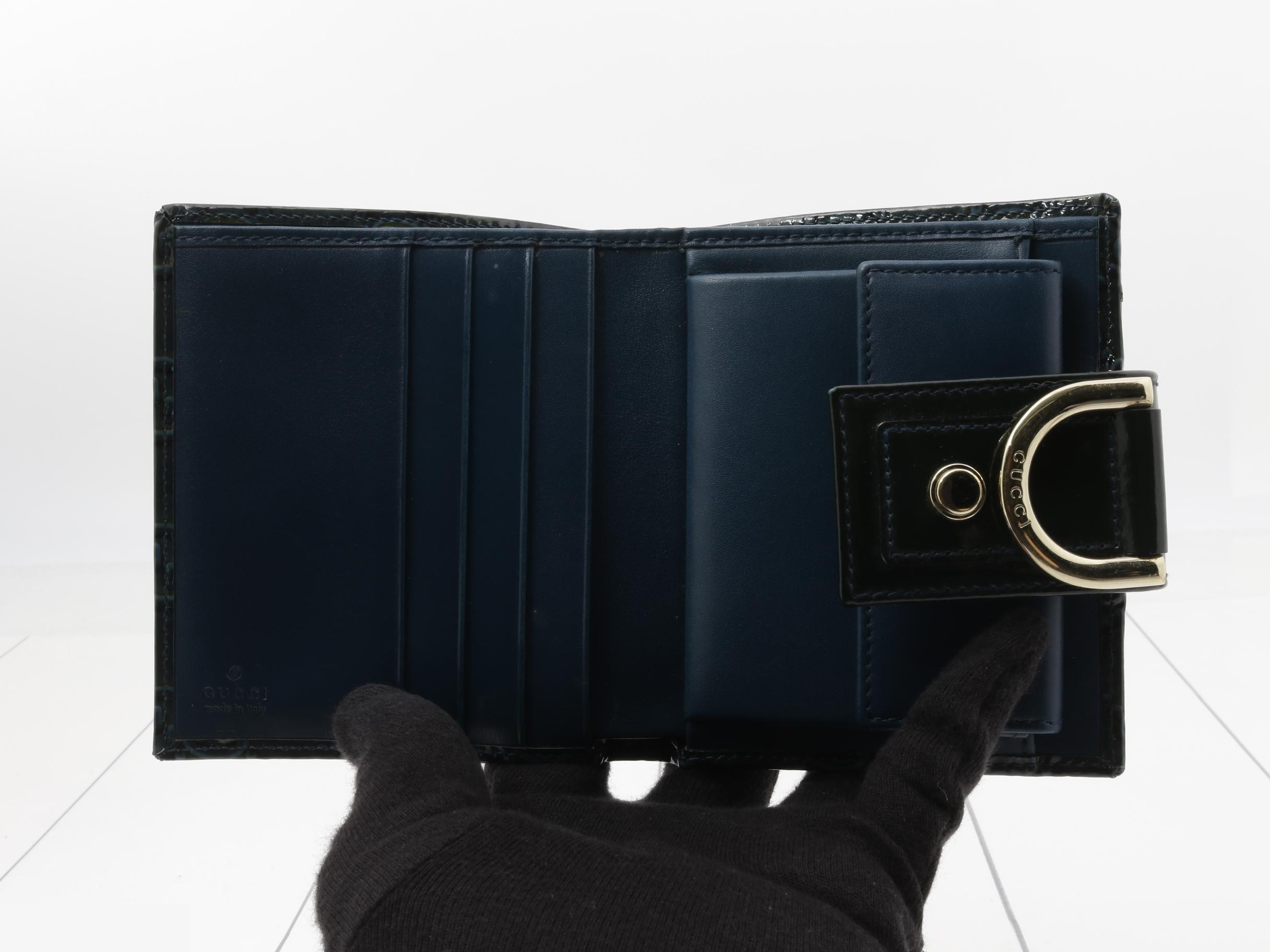 enamel Guccissima bi-fold wallet — view 4