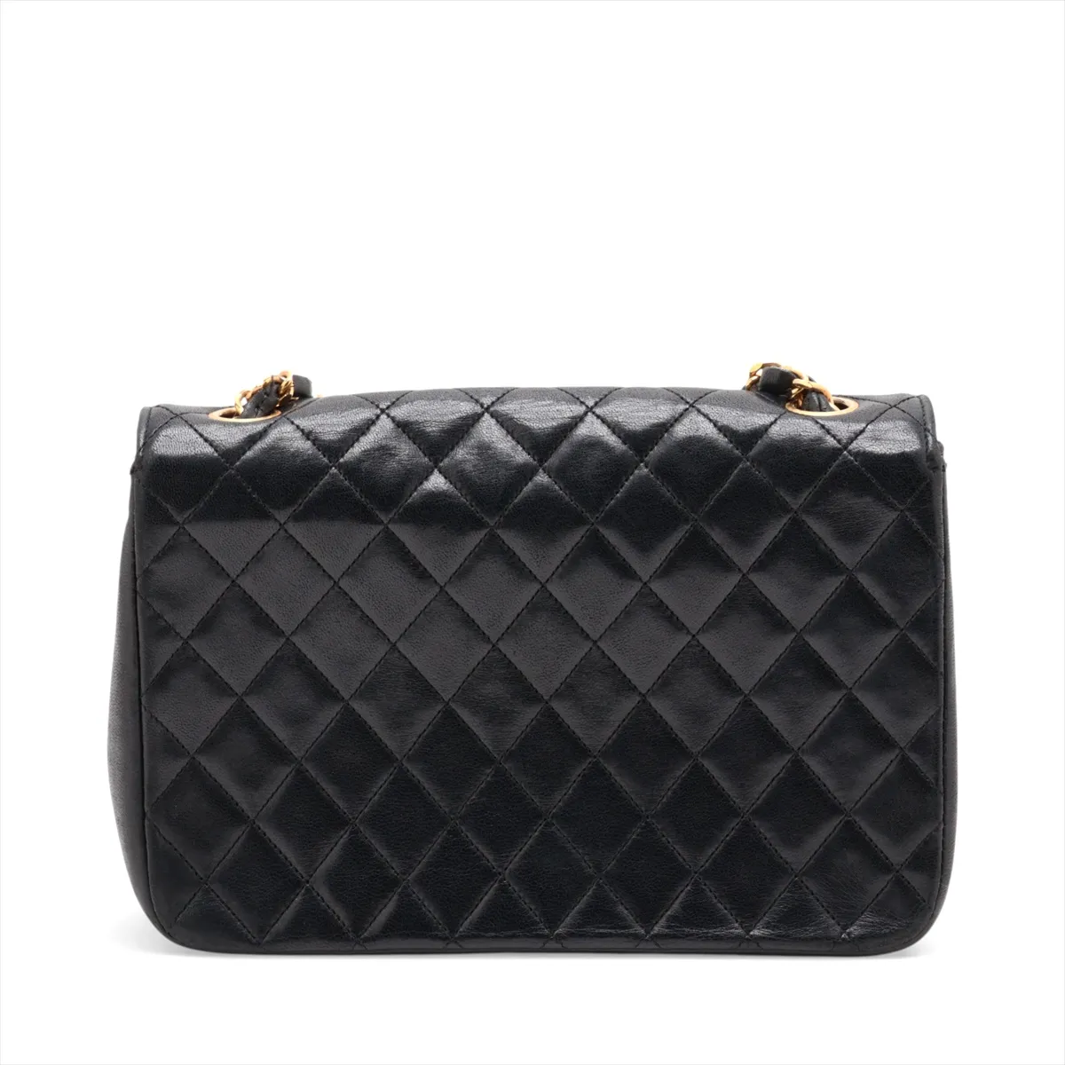 Matelassé Lambskin Single Flap Single Chain Bag, Black with Gold Hardware, 0377027 (Serial Number in the 0s) — view 2