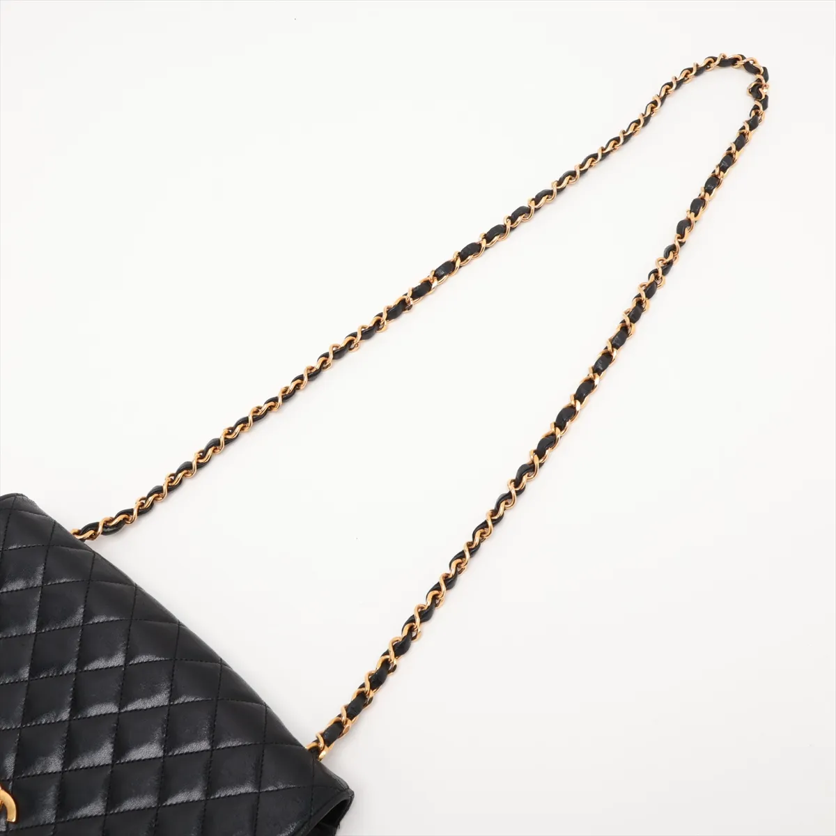 Matelassé Lambskin Single Flap Single Chain Bag, Black with Gold Hardware, 0377027 (Serial Number in the 0s) — view 5