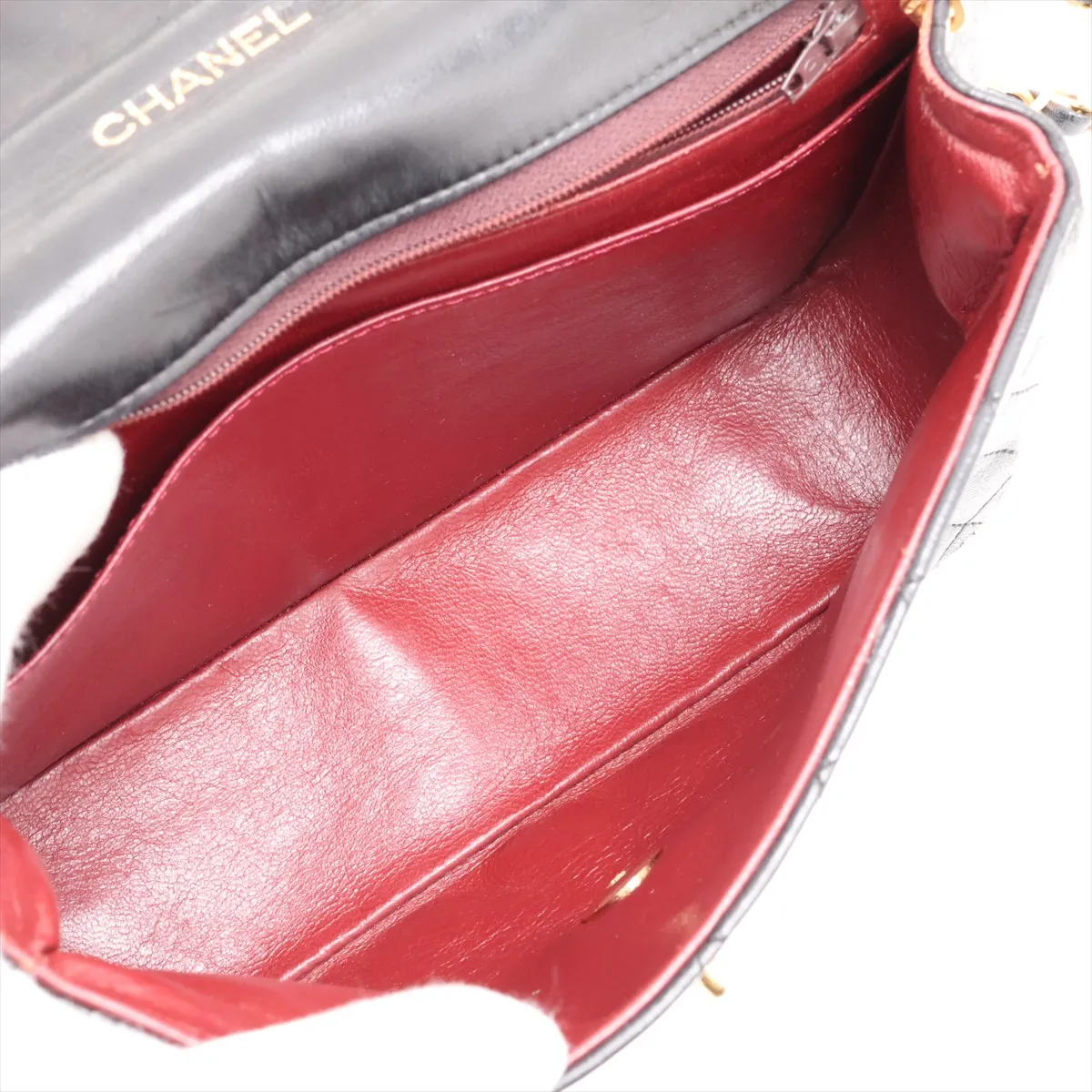 Matelassé Lambskin Single Flap Single Chain Bag, Black with Gold Hardware, 0377027 (Serial Number in the 0s) — view 6