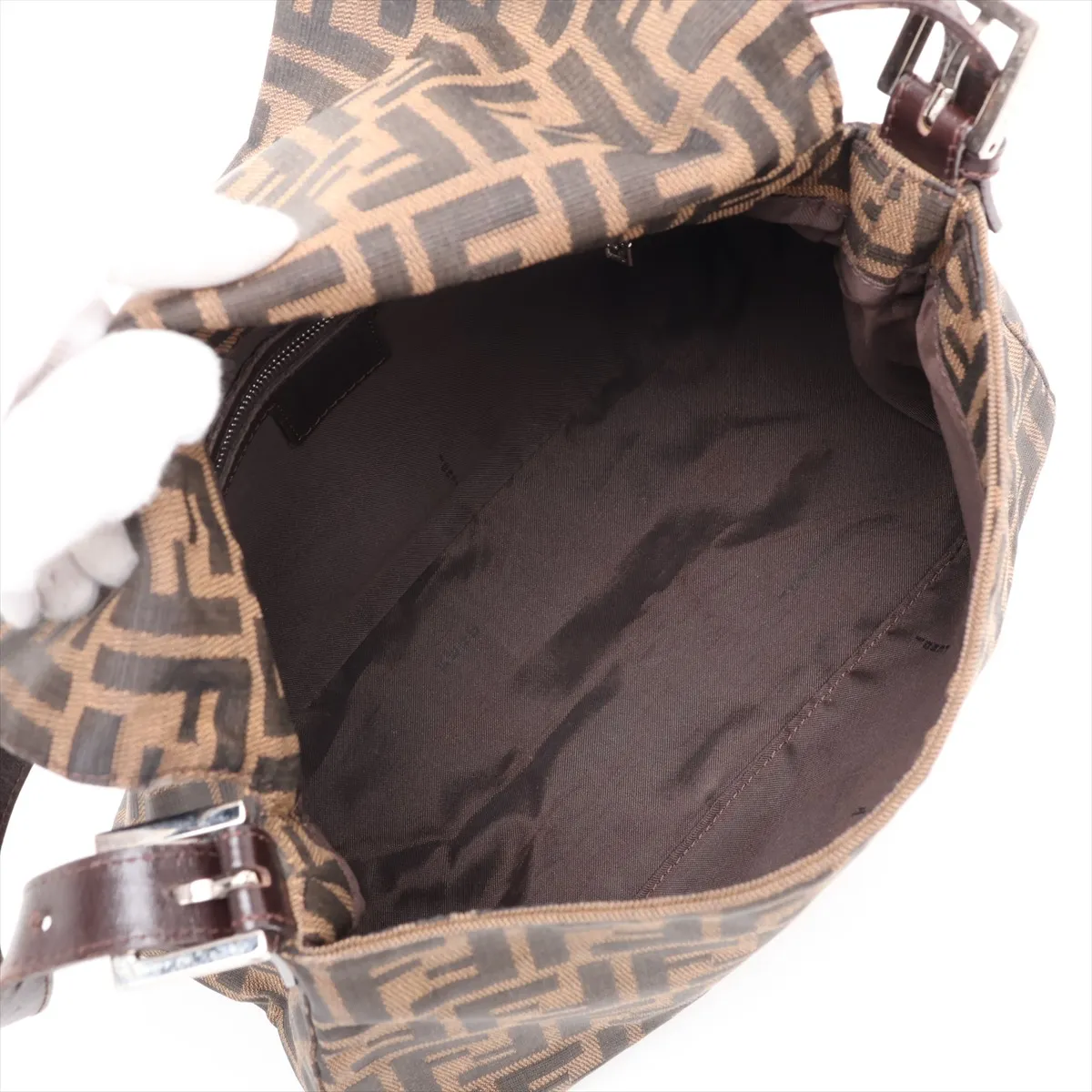 Zucca Mamma Bucket 26325 Canvas x Leather Shoulder Bag Brown — view 7