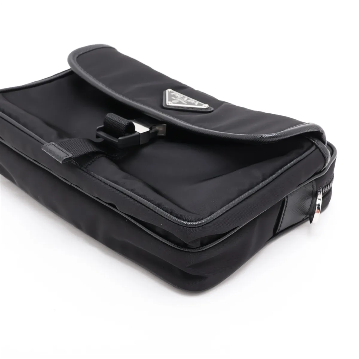 Tessuto Nylon Shoulder Bag, Black — view 3