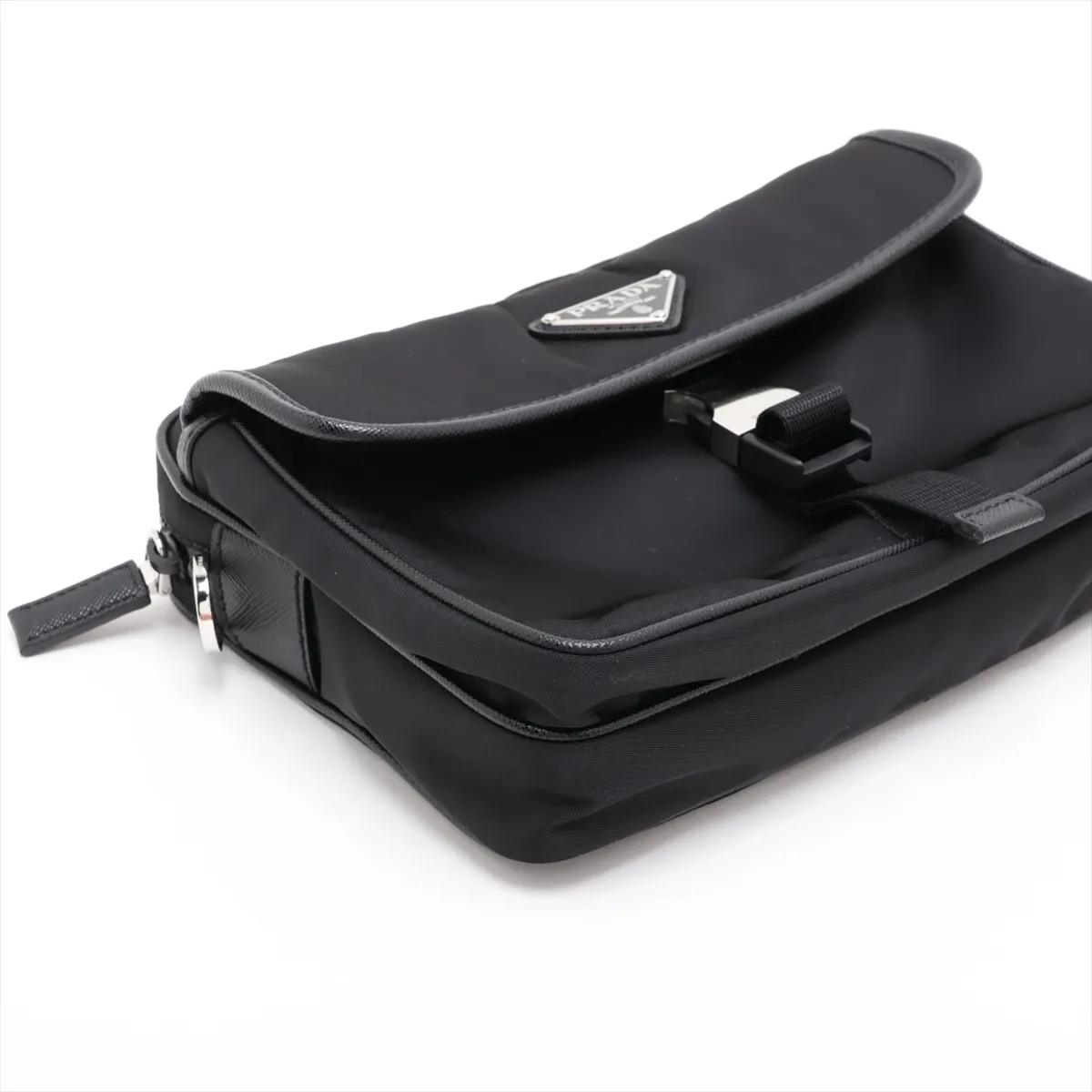 Tessuto Nylon Shoulder Bag, Black — view 4