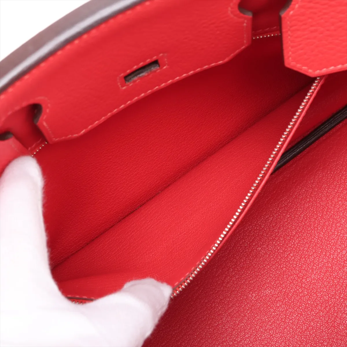 [Individually packaged] Hermes Birkin 30 Letournée Taurillon Clemence Rouge Pivoine Silver Hardware R: 2014 — view 8