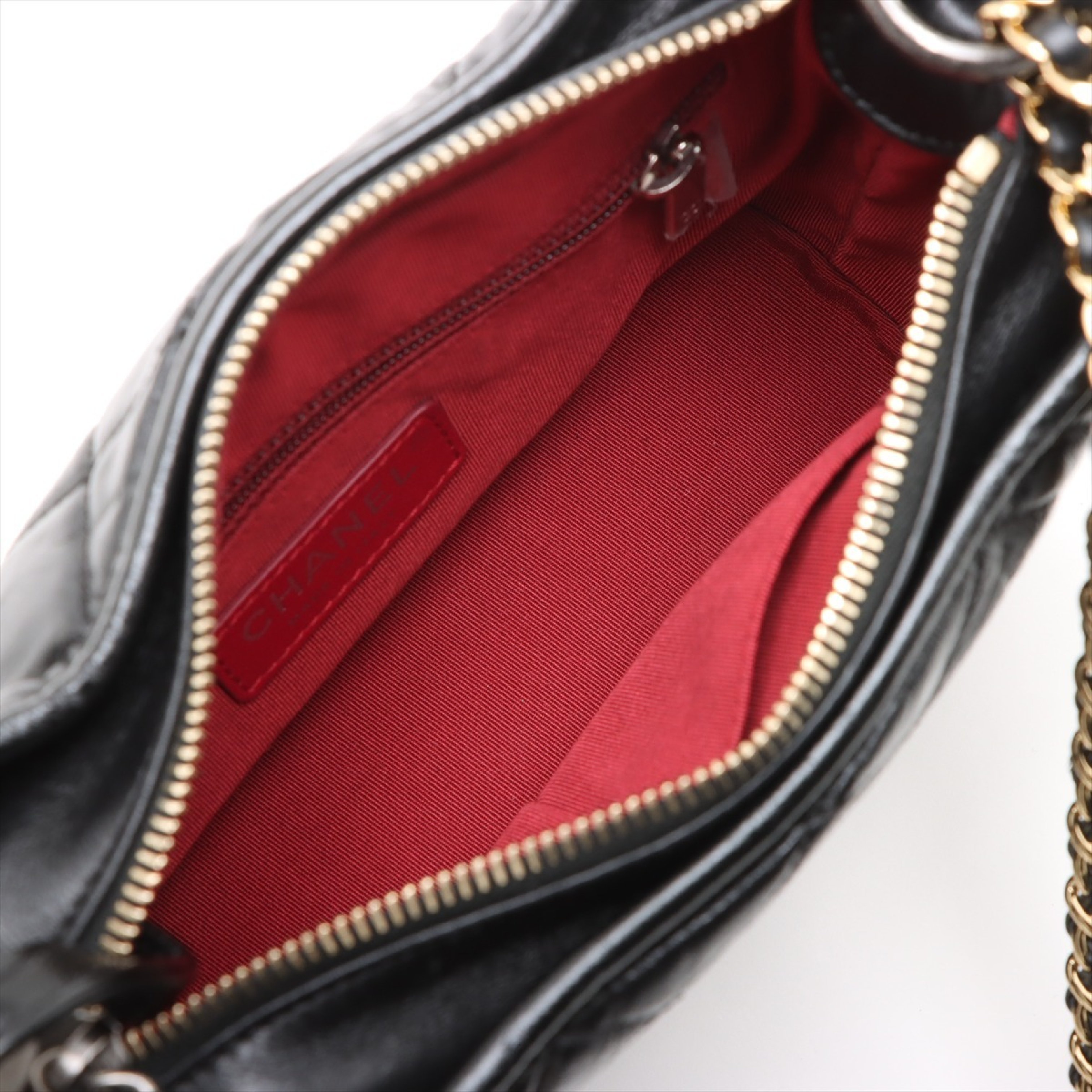 Gabrielle de Chanel Vintage Calfskin Chain Shoulder Bag, Black with Gold and Silver Hardware, 26523413 (Serial Number 26) — view 6