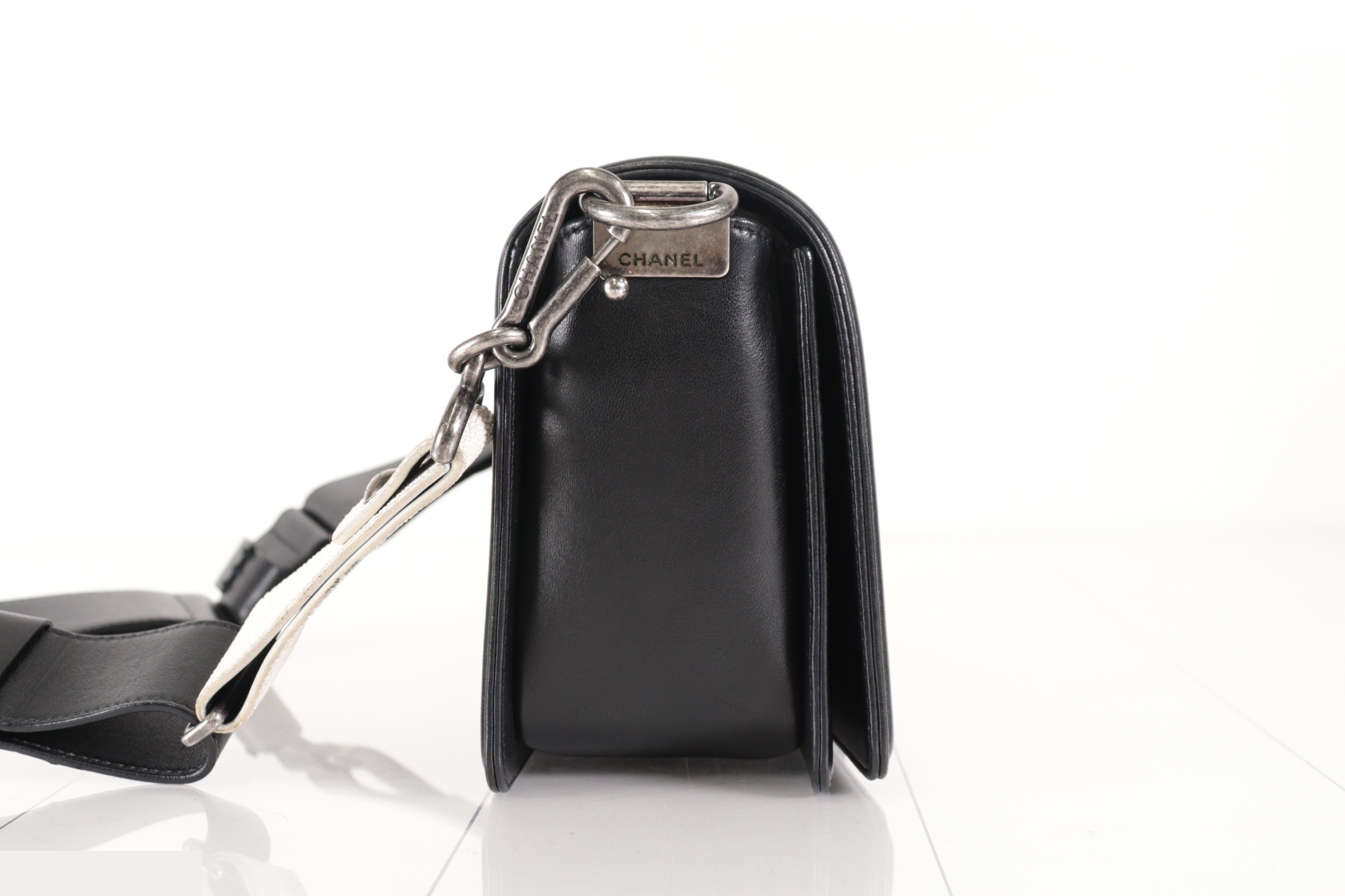 Boy Chanel Lambskin Shoulder Bag, Silver Hardware, Series 16 — view 4