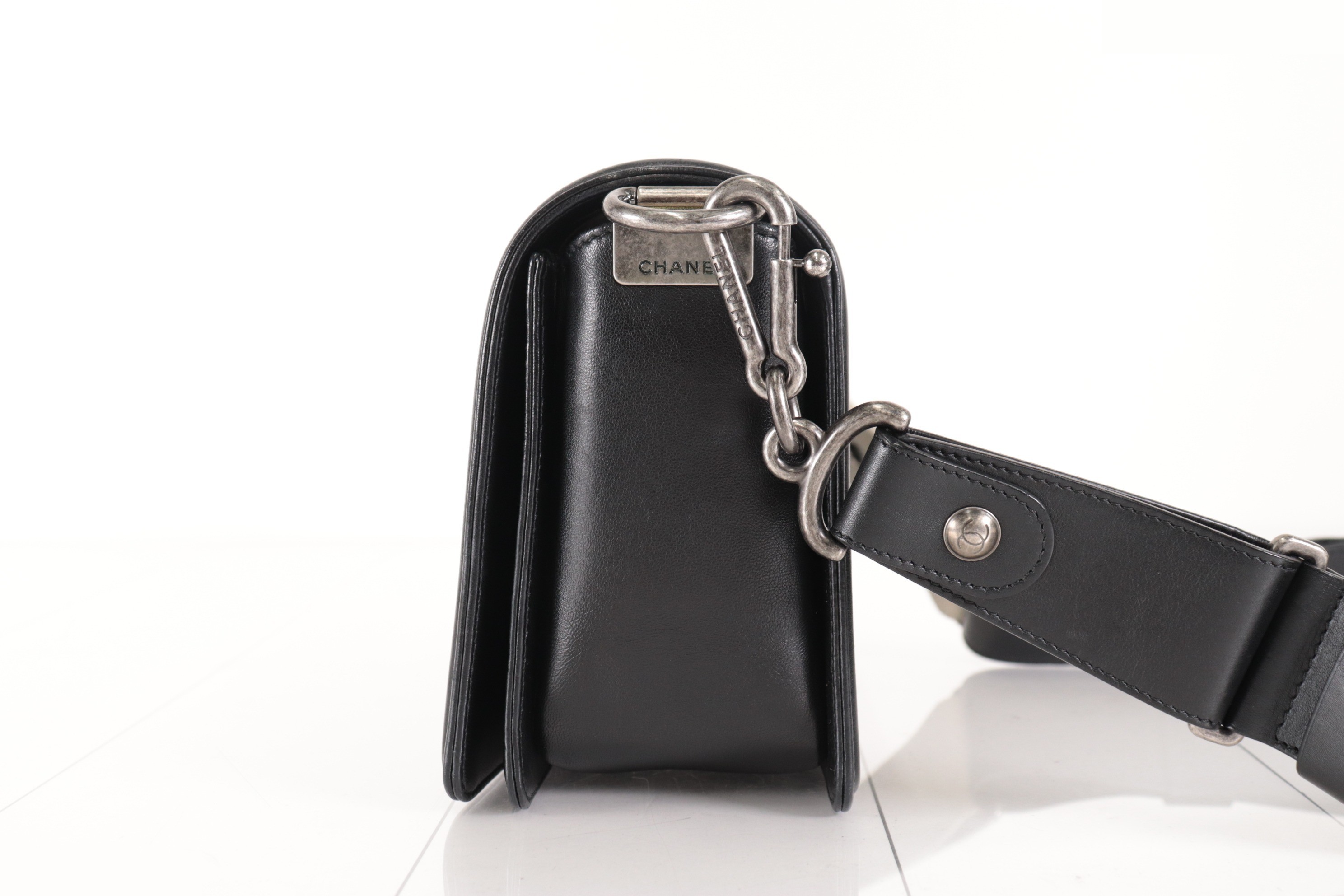 Boy Chanel Lambskin Shoulder Bag, Silver Hardware, Series 16 — view 5