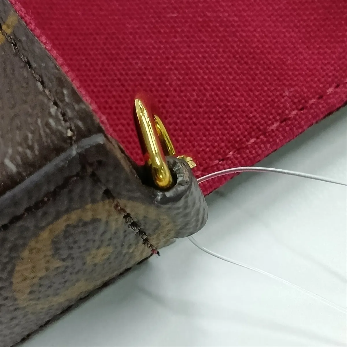 Monogram Pochette Felicie M81896 Brown with initials. RFID detected. — view 12
