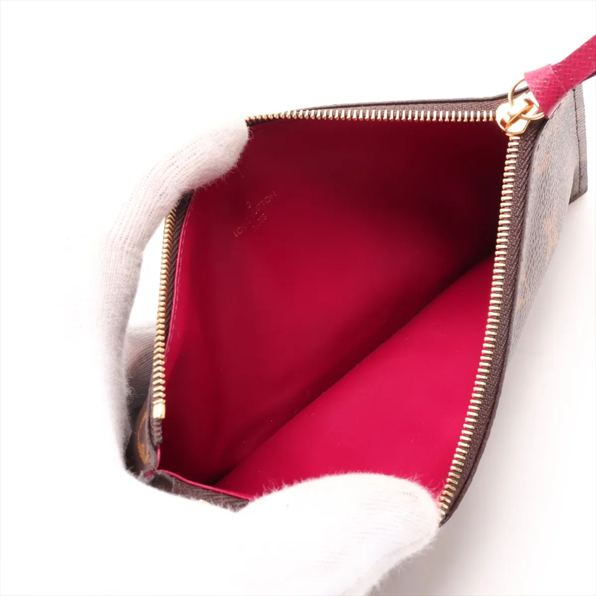 Monogram Pochette Felicie M81896 Brown with initials. RFID detected. — view 8