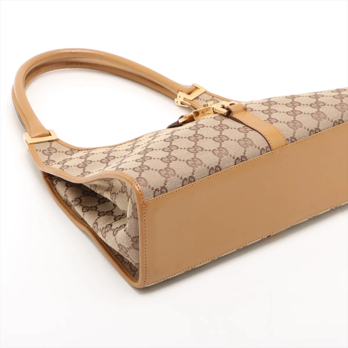 GG Canvas Jackie Canvas x Leather Handbag Brown 002 1067 — view 4