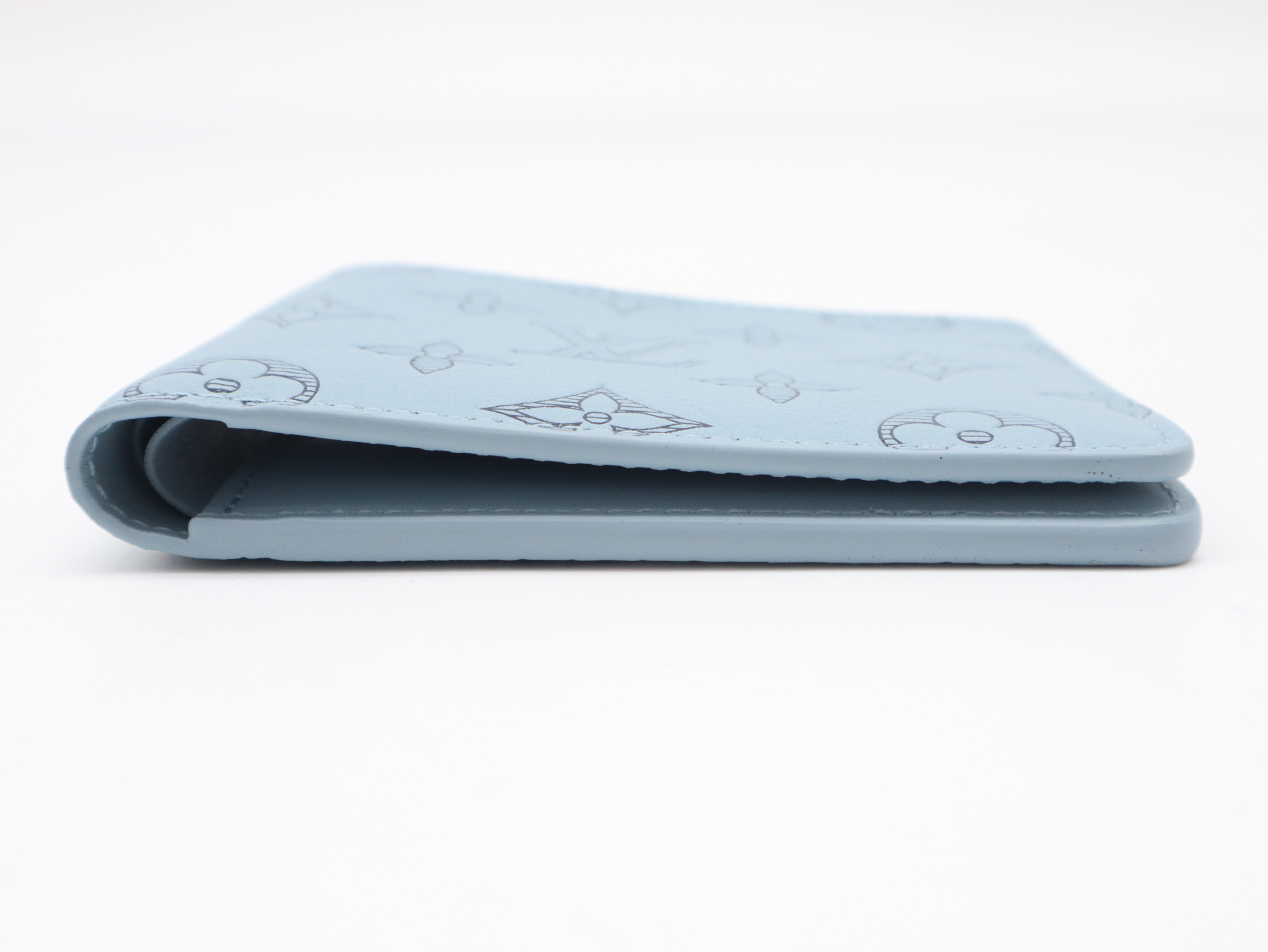 M14802 Monogram Shadow Portefeuille Multiple Blue Wallet with Box and Dust Bag, RFID ID Tested. — view 3