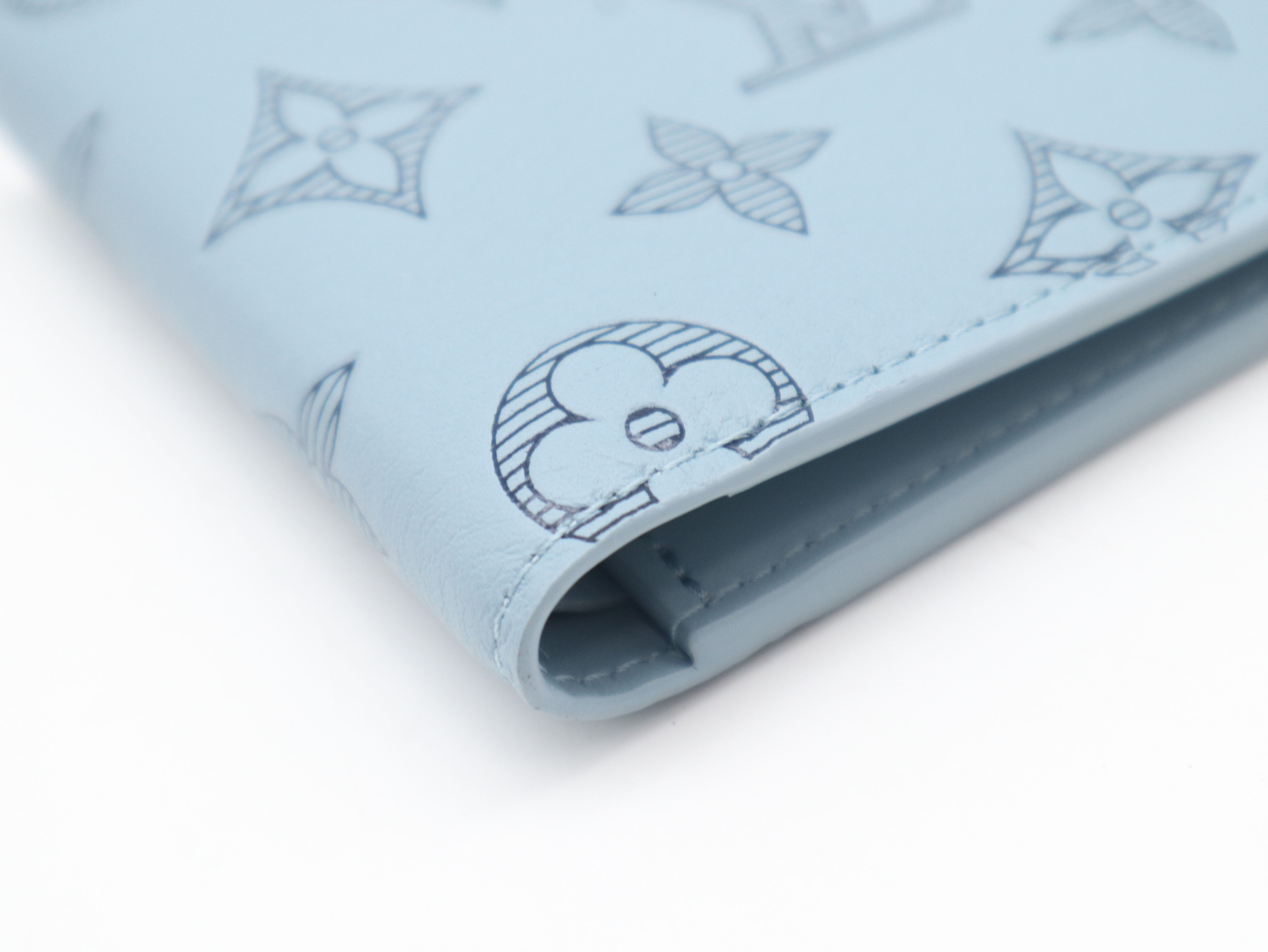 M14802 Monogram Shadow Portefeuille Multiple Blue Wallet with Box and Dust Bag, RFID ID Tested. — view 7