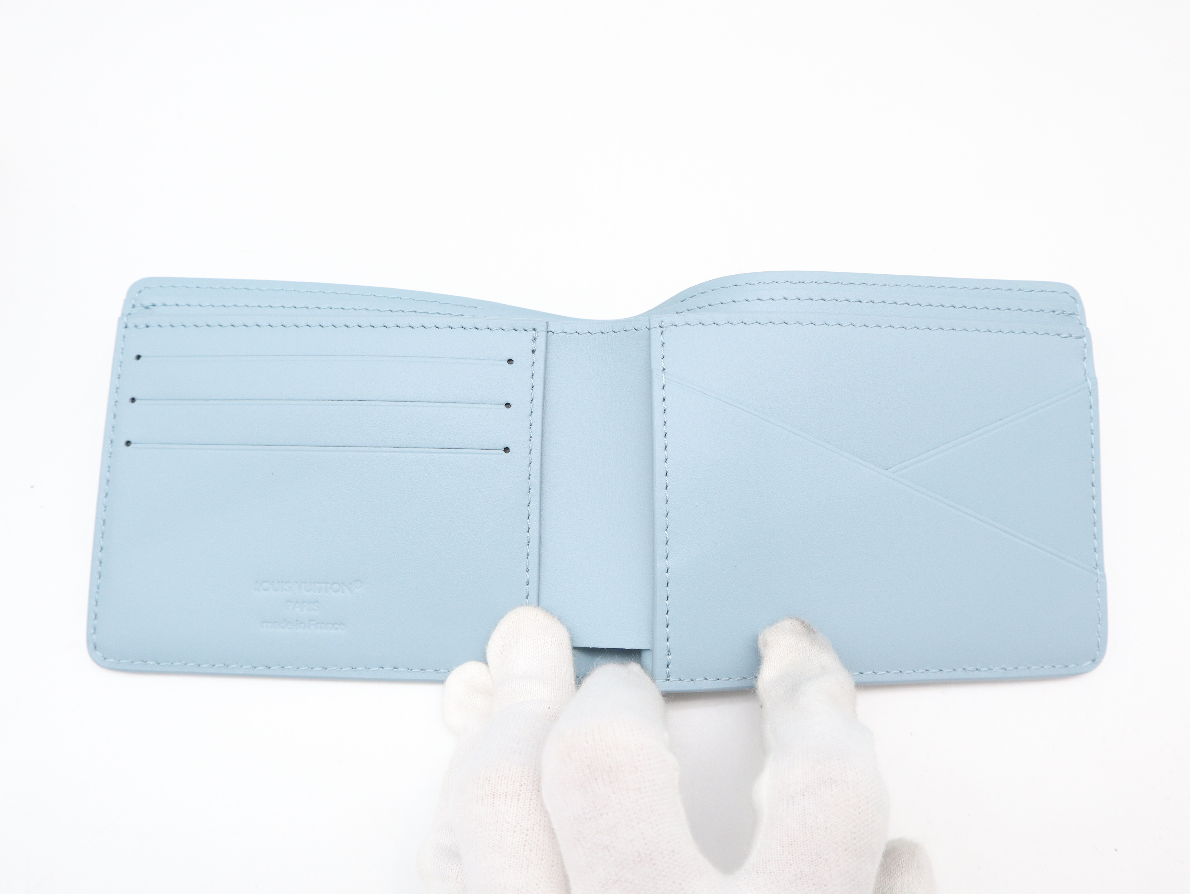 M14802 Monogram Shadow Portefeuille Multiple Blue Wallet with Box and Dust Bag, RFID ID Tested. — view 8