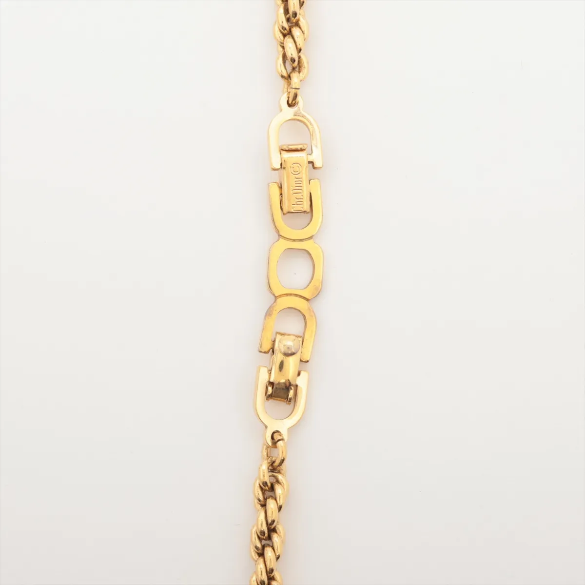 Bijou Necklace, GP x Rhinestones. Shows signs of wear, including — view 3