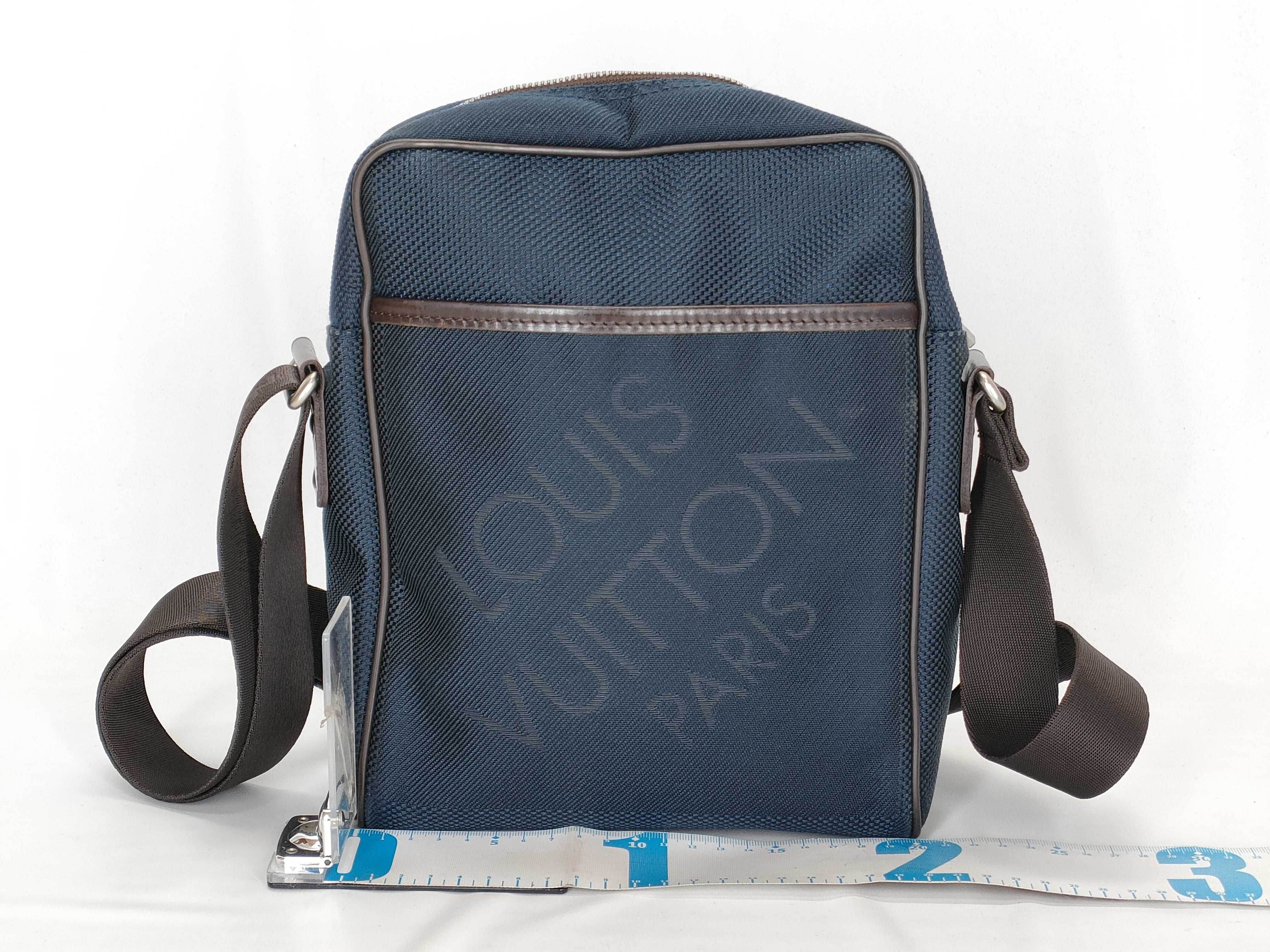 Damier Geant Citadin NM N41437 SP1120 Navy x Brown Shoulder Bag — view 2