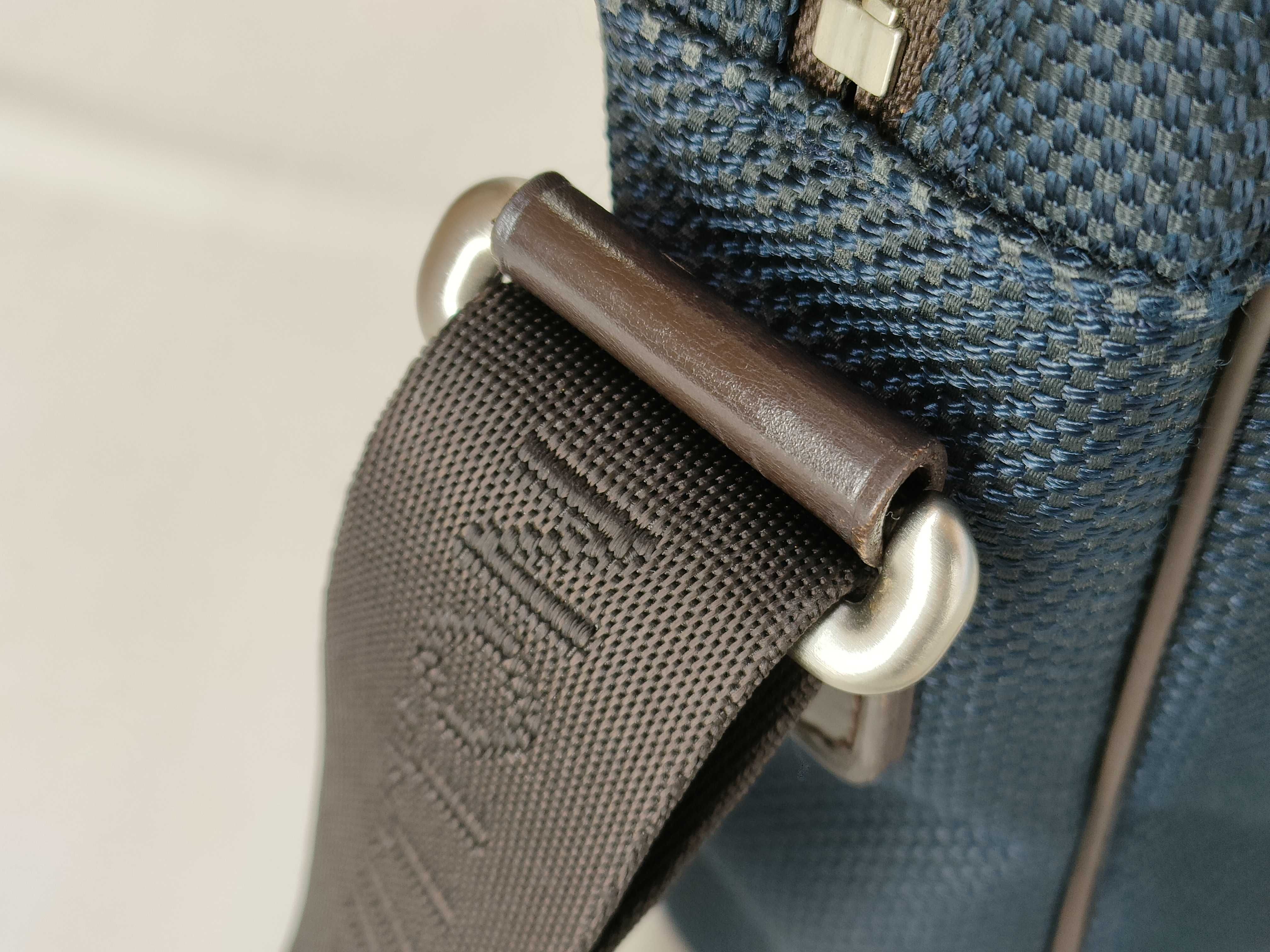 Damier Geant Citadin NM N41437 SP1120 Navy x Brown Shoulder Bag — view 5
