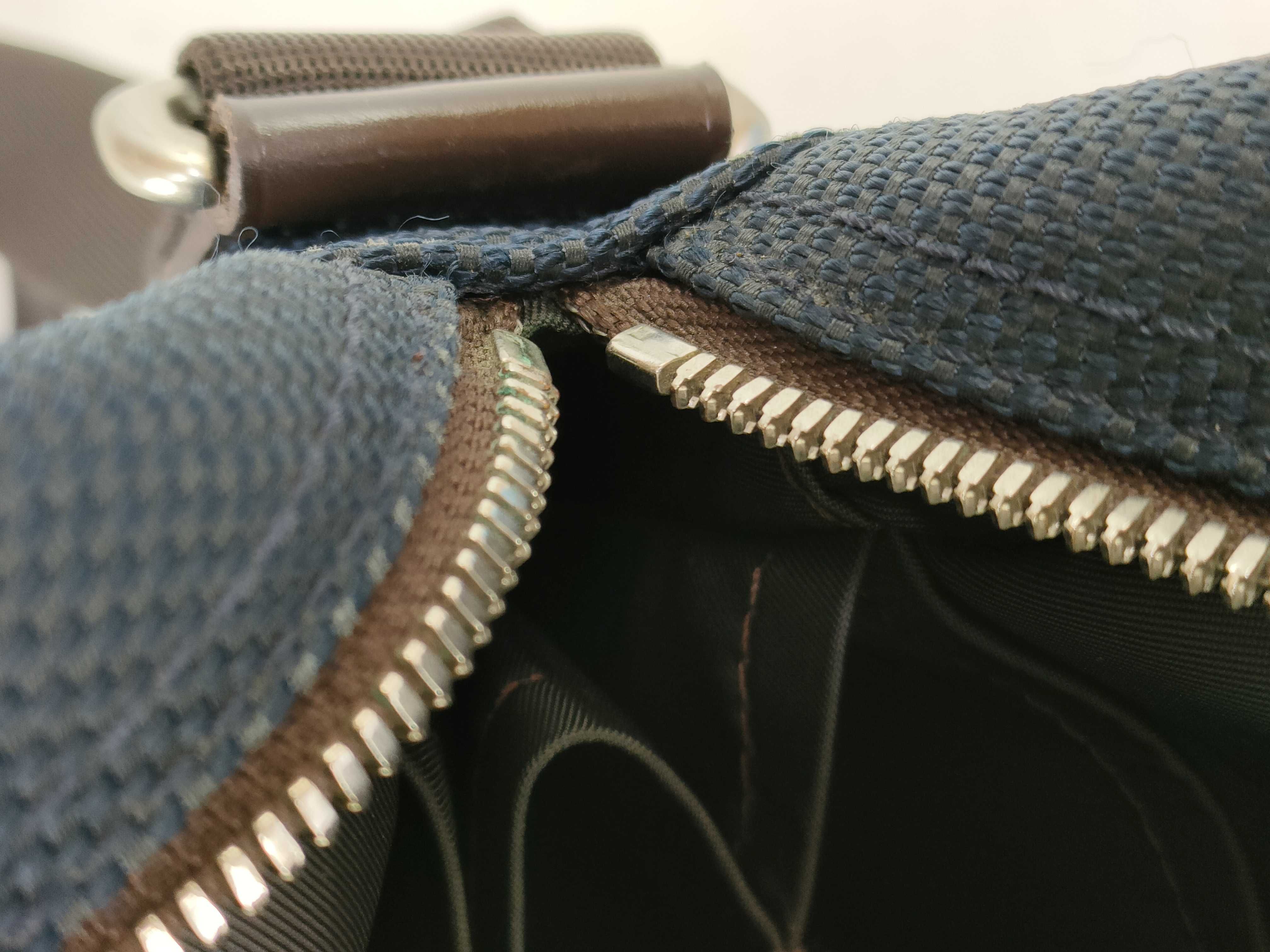 Damier Geant Citadin NM N41437 SP1120 Navy x Brown Shoulder Bag — view 9
