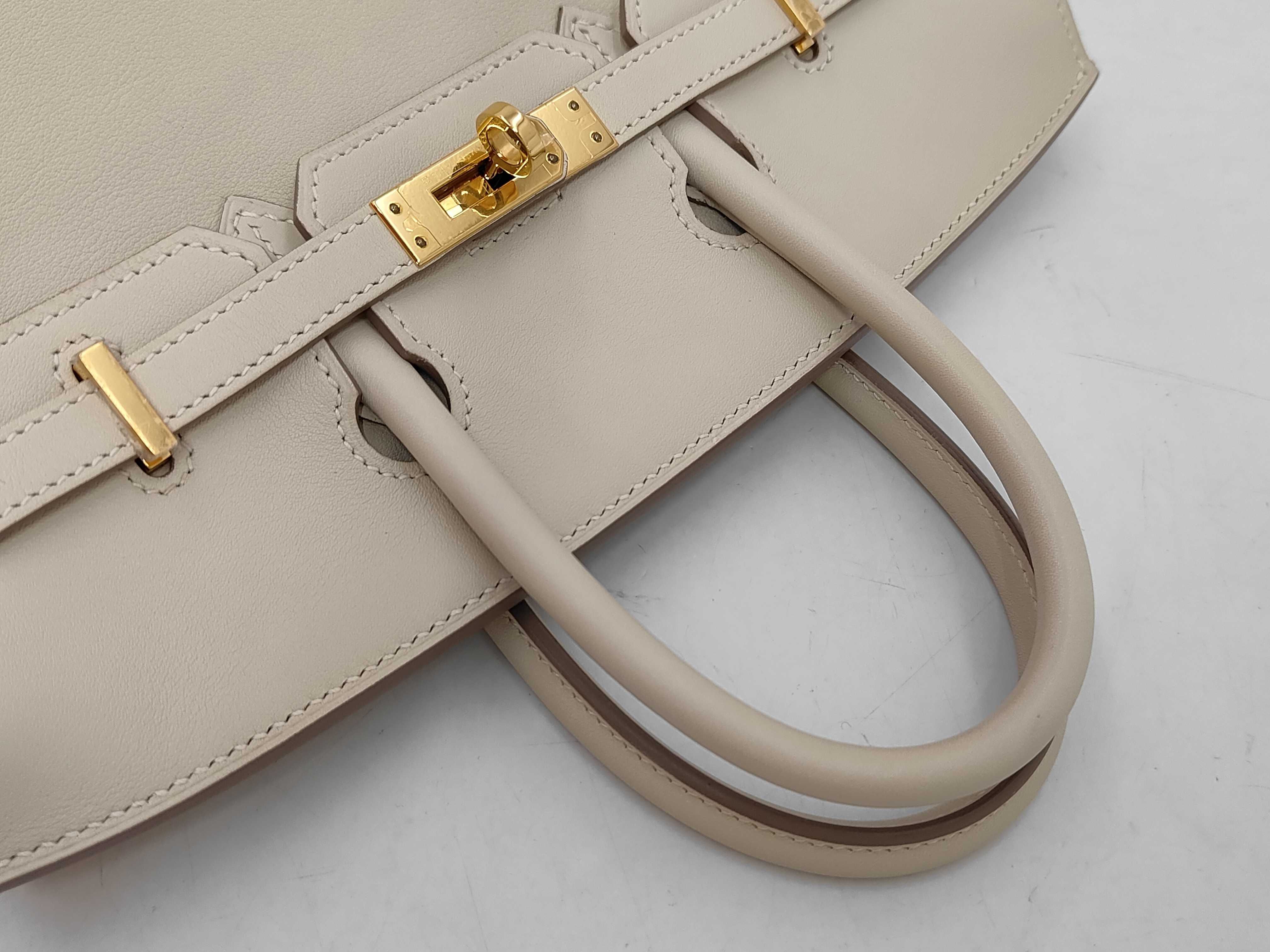 Birkin 25 Craie Swift Gold Hardware Handbag — view 3