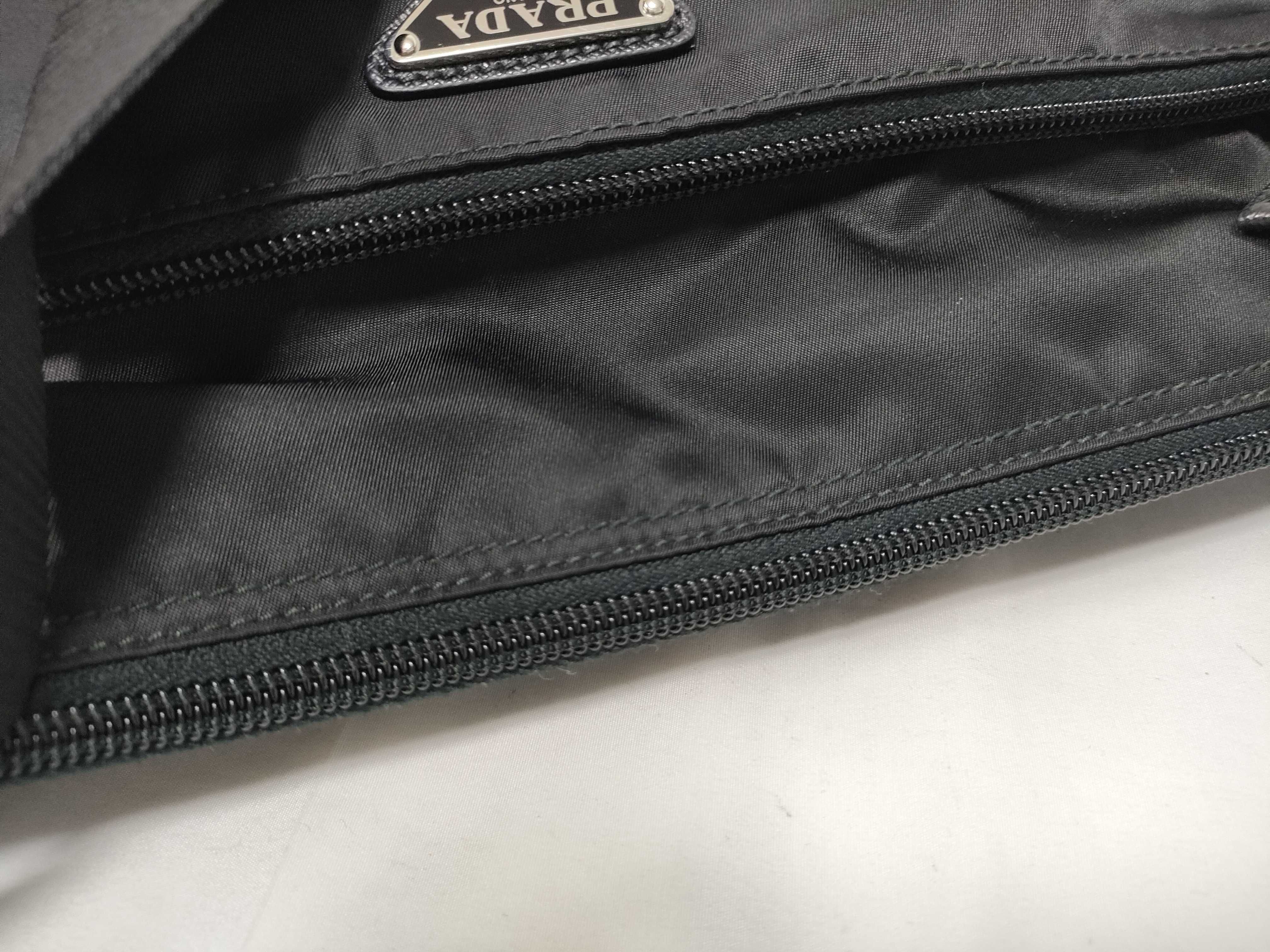 (Prada) Current Model 1bc421 Saffiano Nylon Shoulder Bag with Triangle Logo — view 11