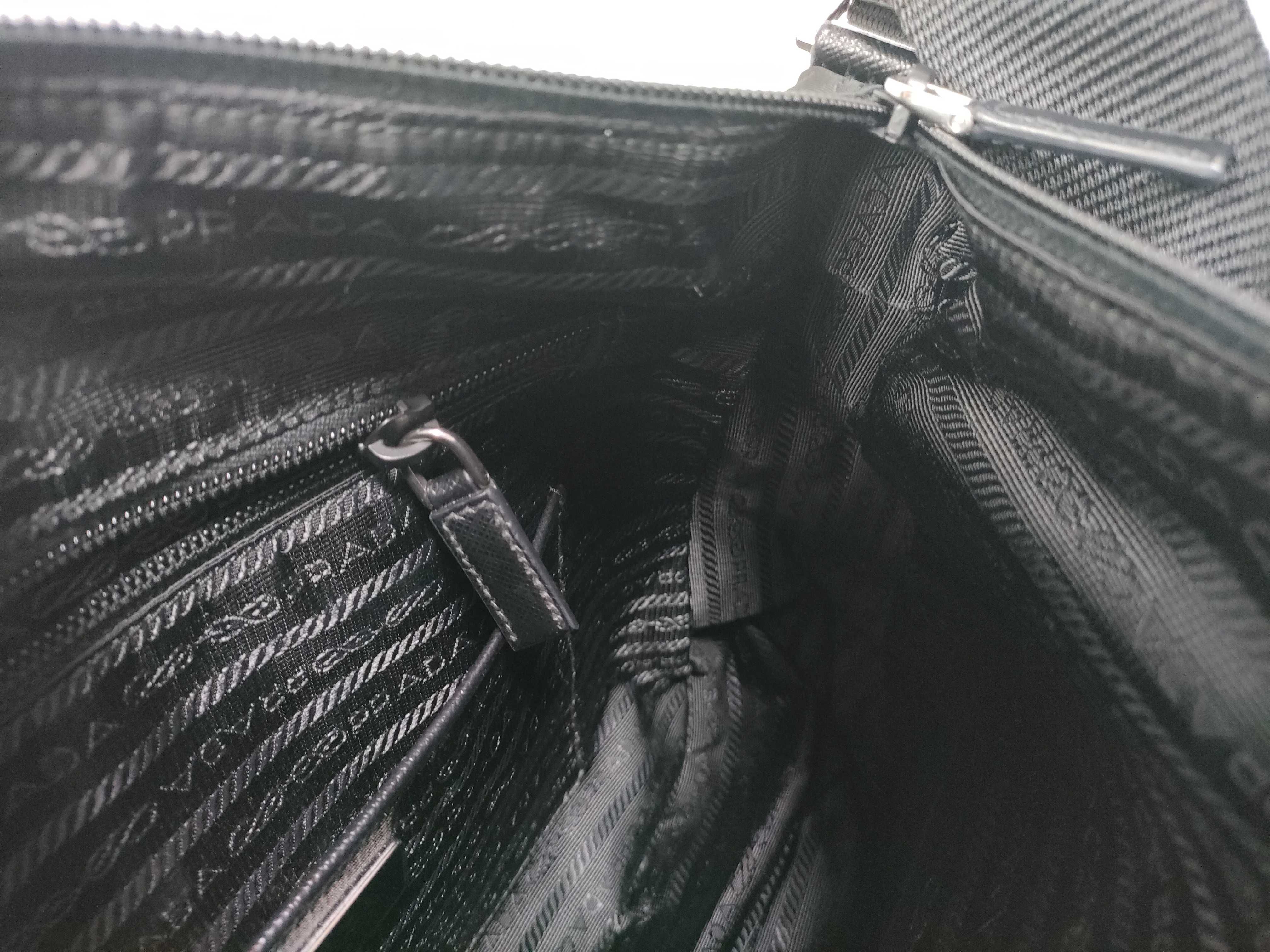 (Prada) Current Model 1bc421 Saffiano Nylon Shoulder Bag with Triangle Logo — view 12