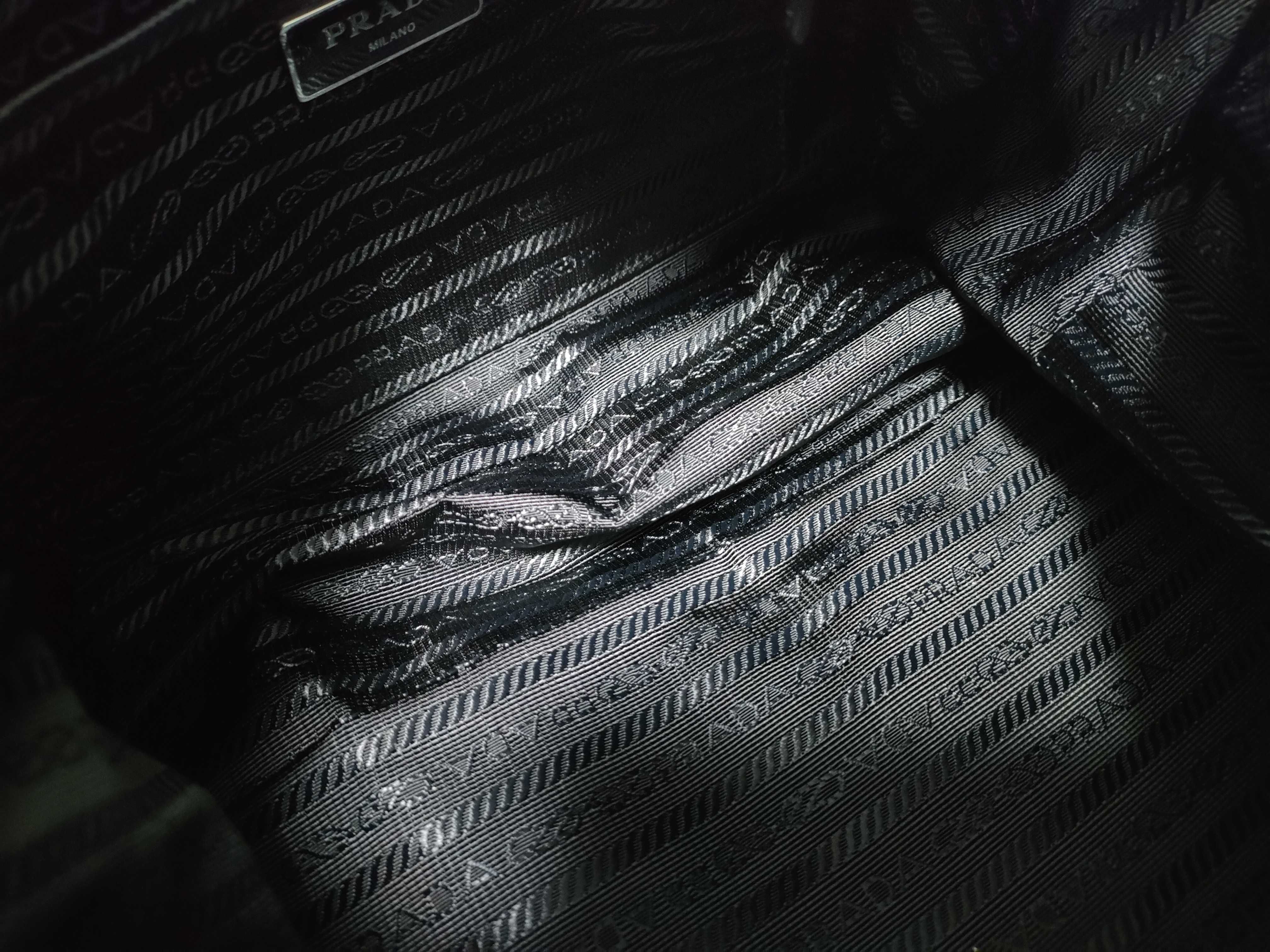 (Prada) Current Model 1bc421 Saffiano Nylon Shoulder Bag with Triangle Logo — view 13