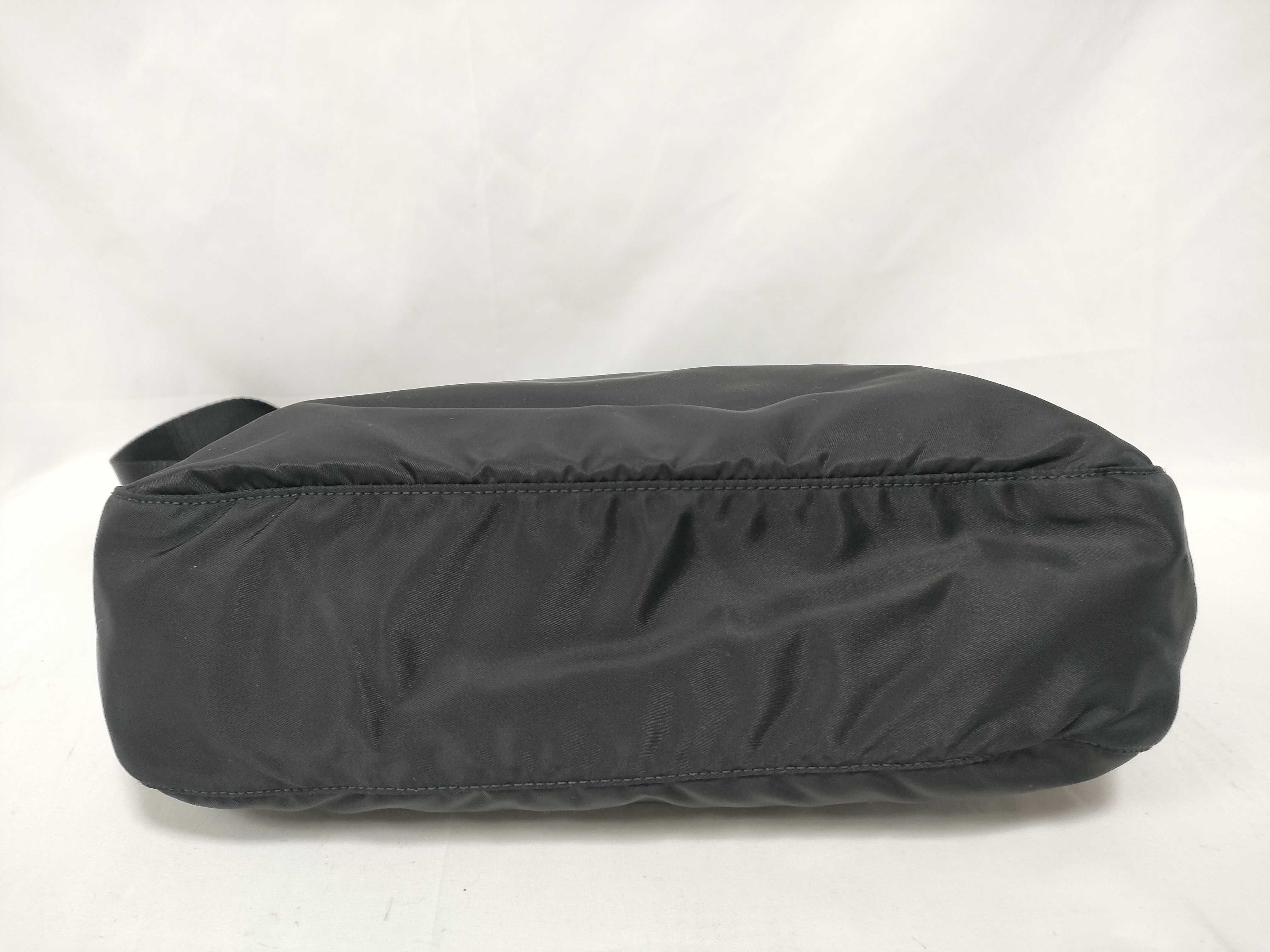 (Prada) Current Model 1bc421 Saffiano Nylon Shoulder Bag with Triangle Logo — view 3