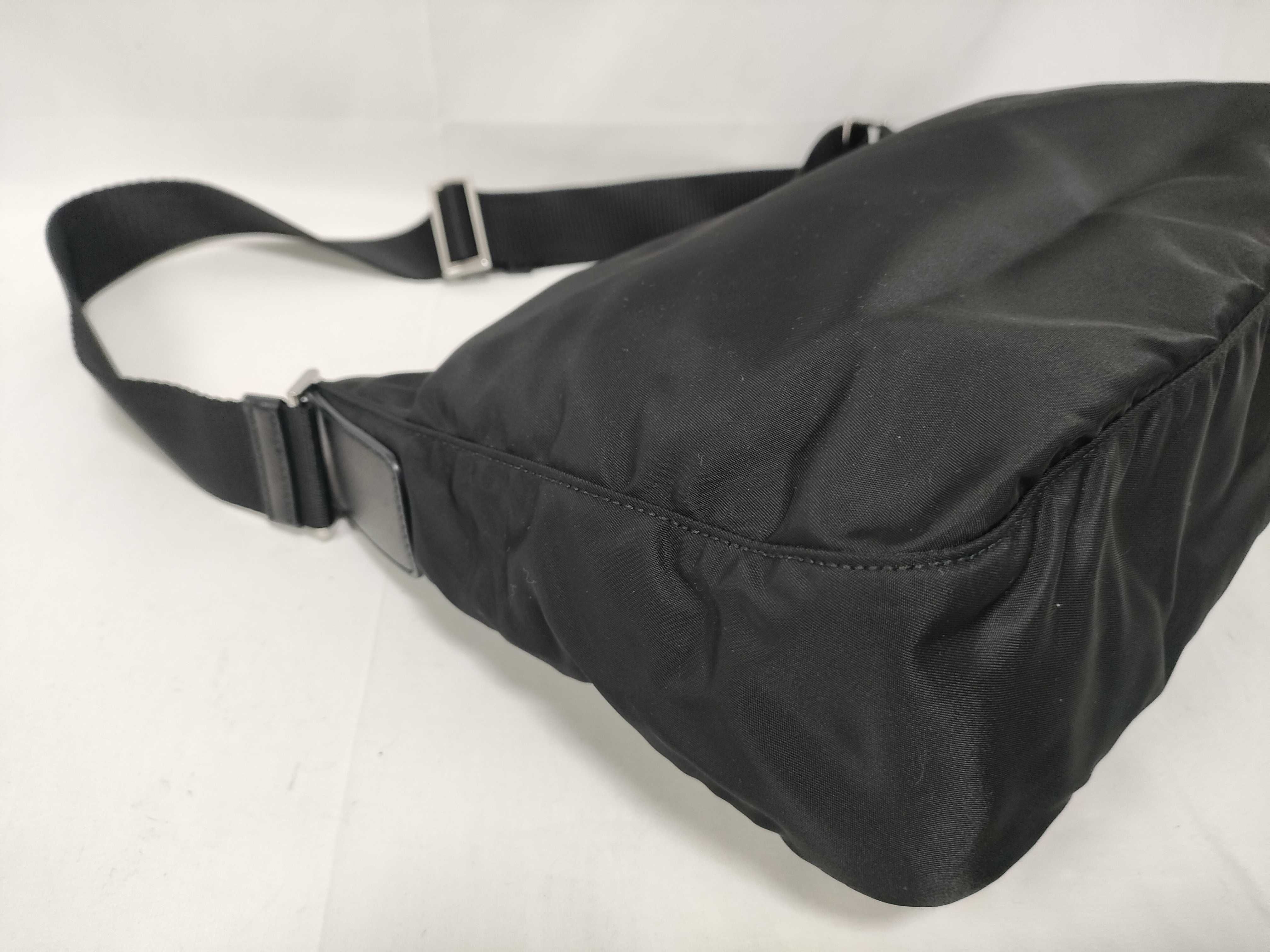(Prada) Current Model 1bc421 Saffiano Nylon Shoulder Bag with Triangle Logo — view 5