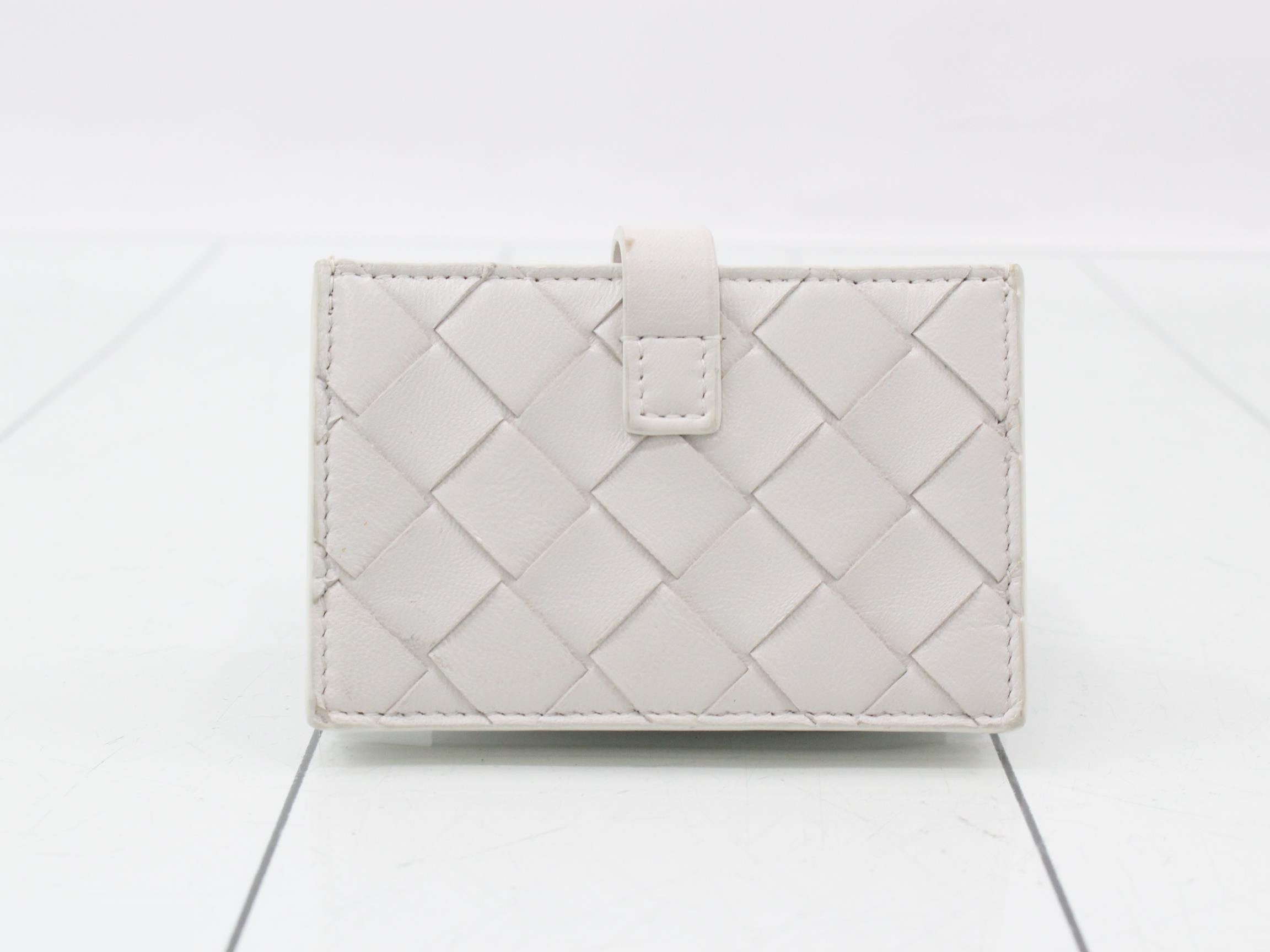 Intrecciato Card Case, White — view 2