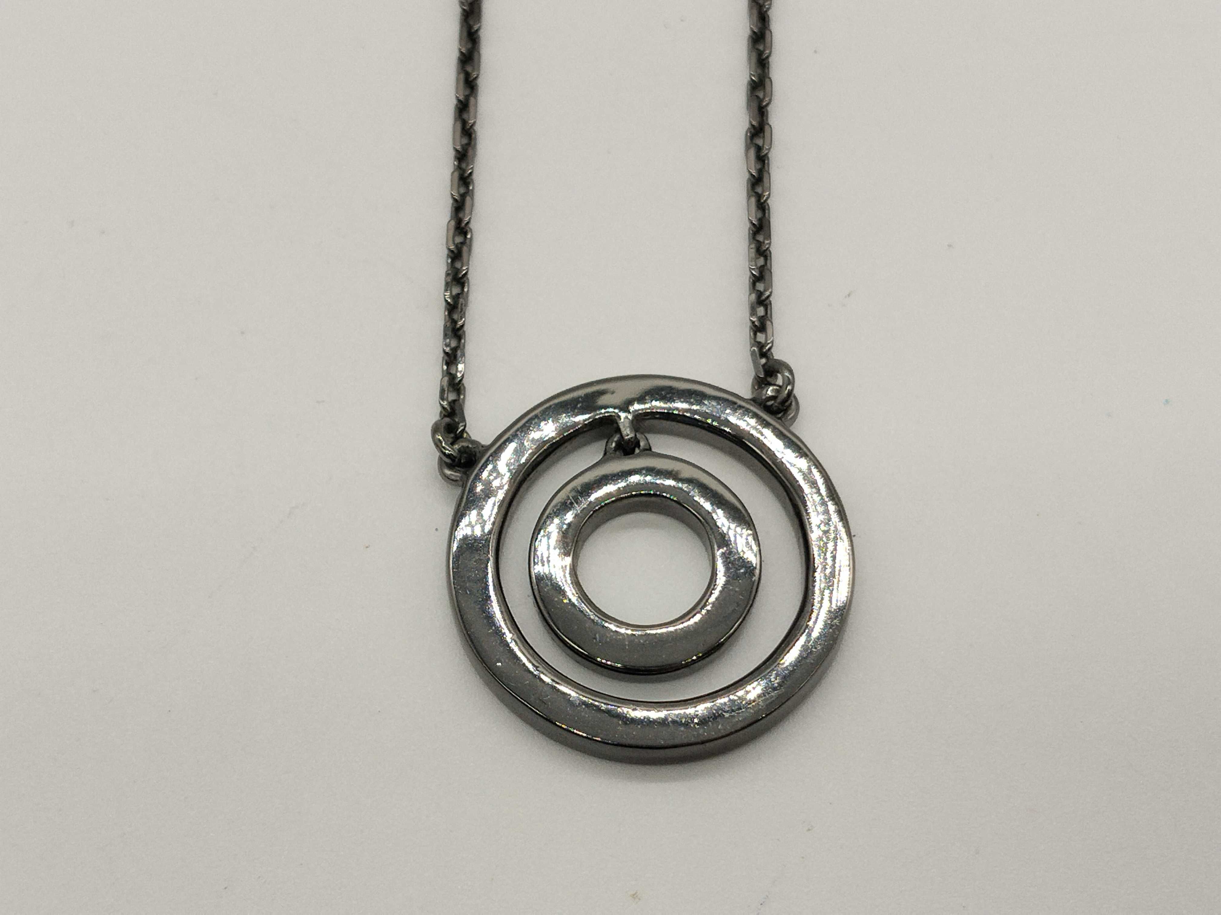 Rhinestone Circle Vintage Black Silver Necklace — view 2