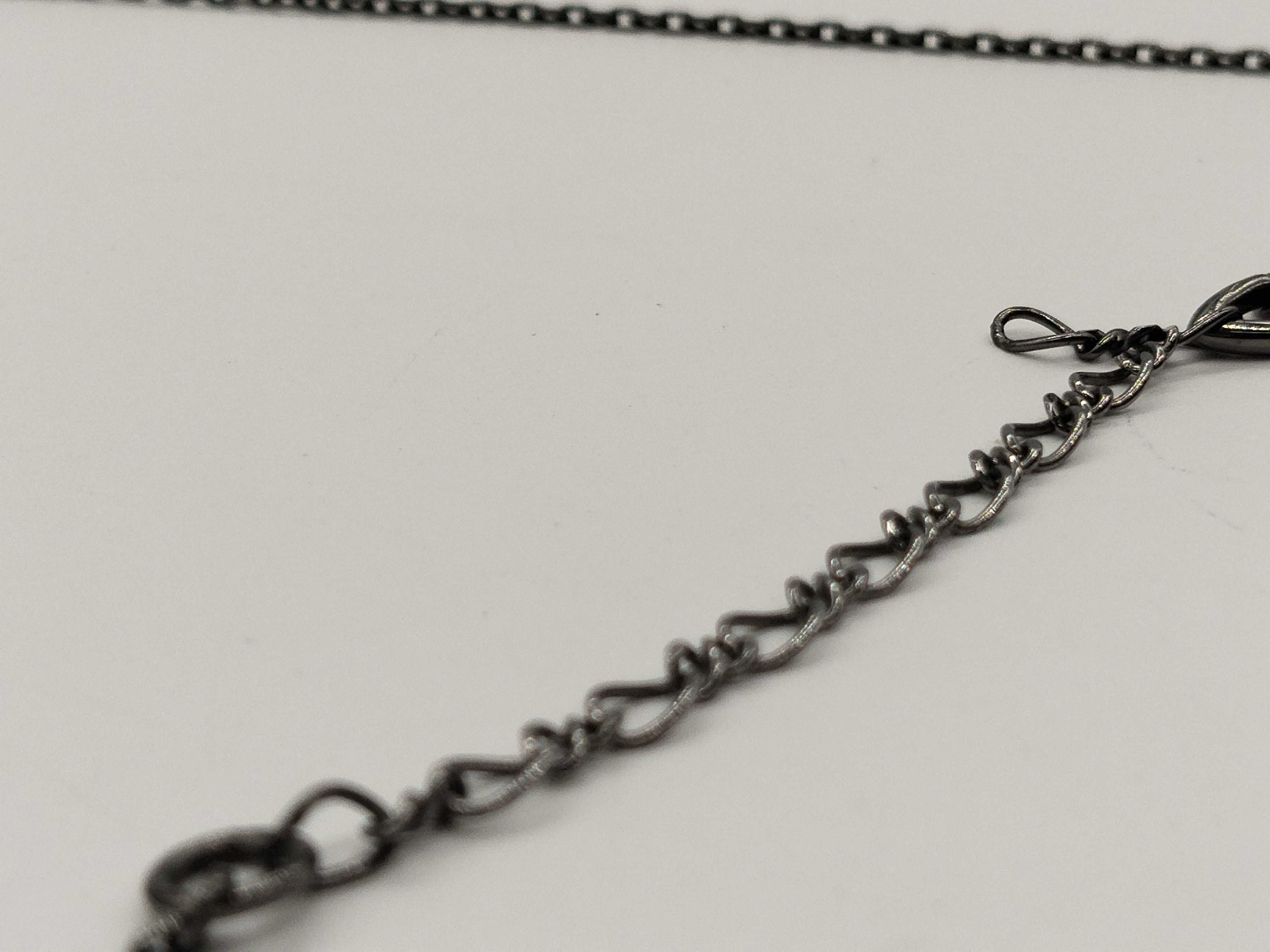 Rhinestone Circle Vintage Black Silver Necklace — view 6